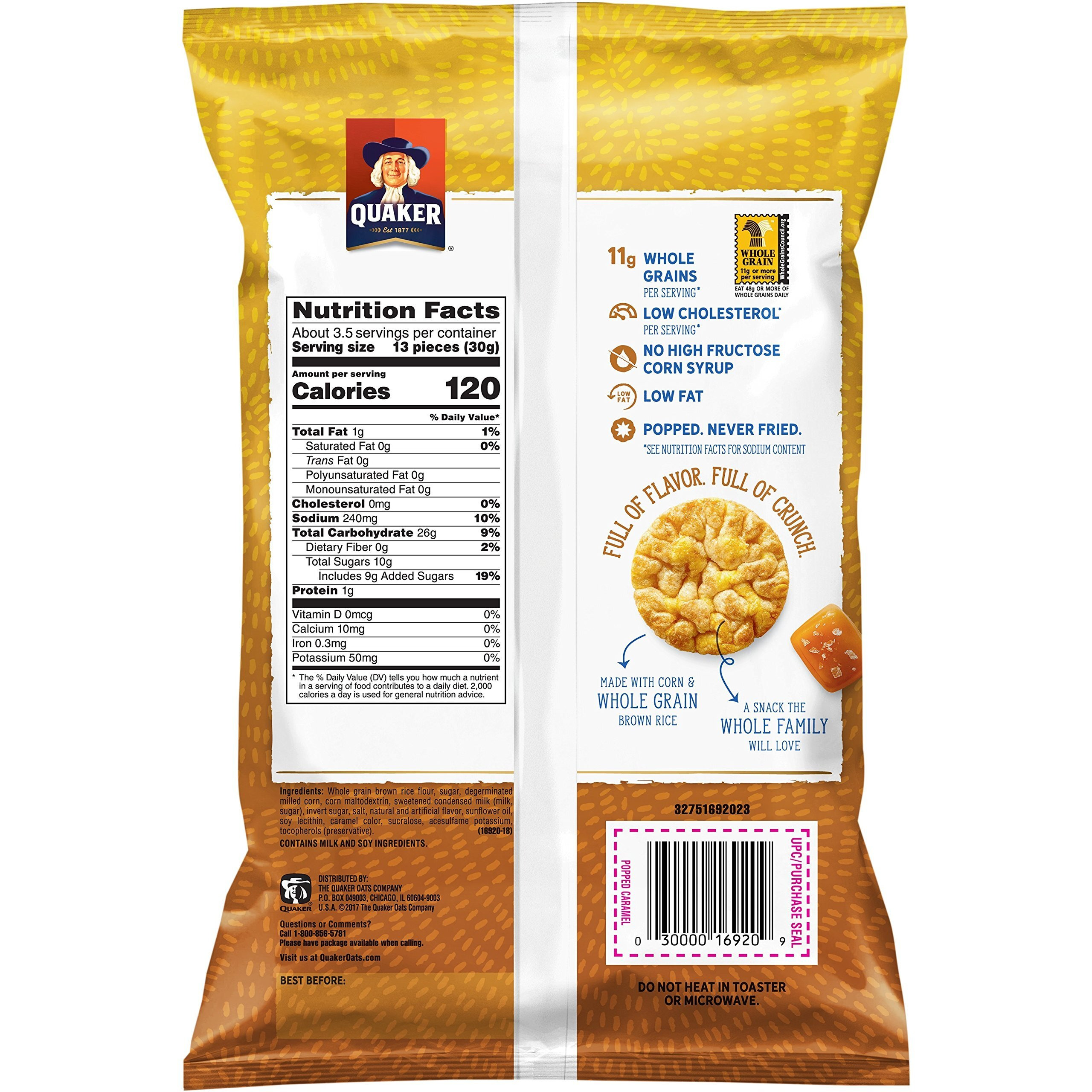 Quaker Rice Crisps, Gluten Free, Caramel, 7.04 Ounce (Pack Of 6)