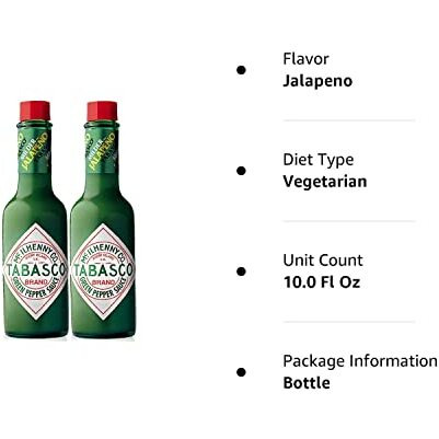 Tabasco Milder Green Pepper Sauce, 5 Ounce (2 Pack)