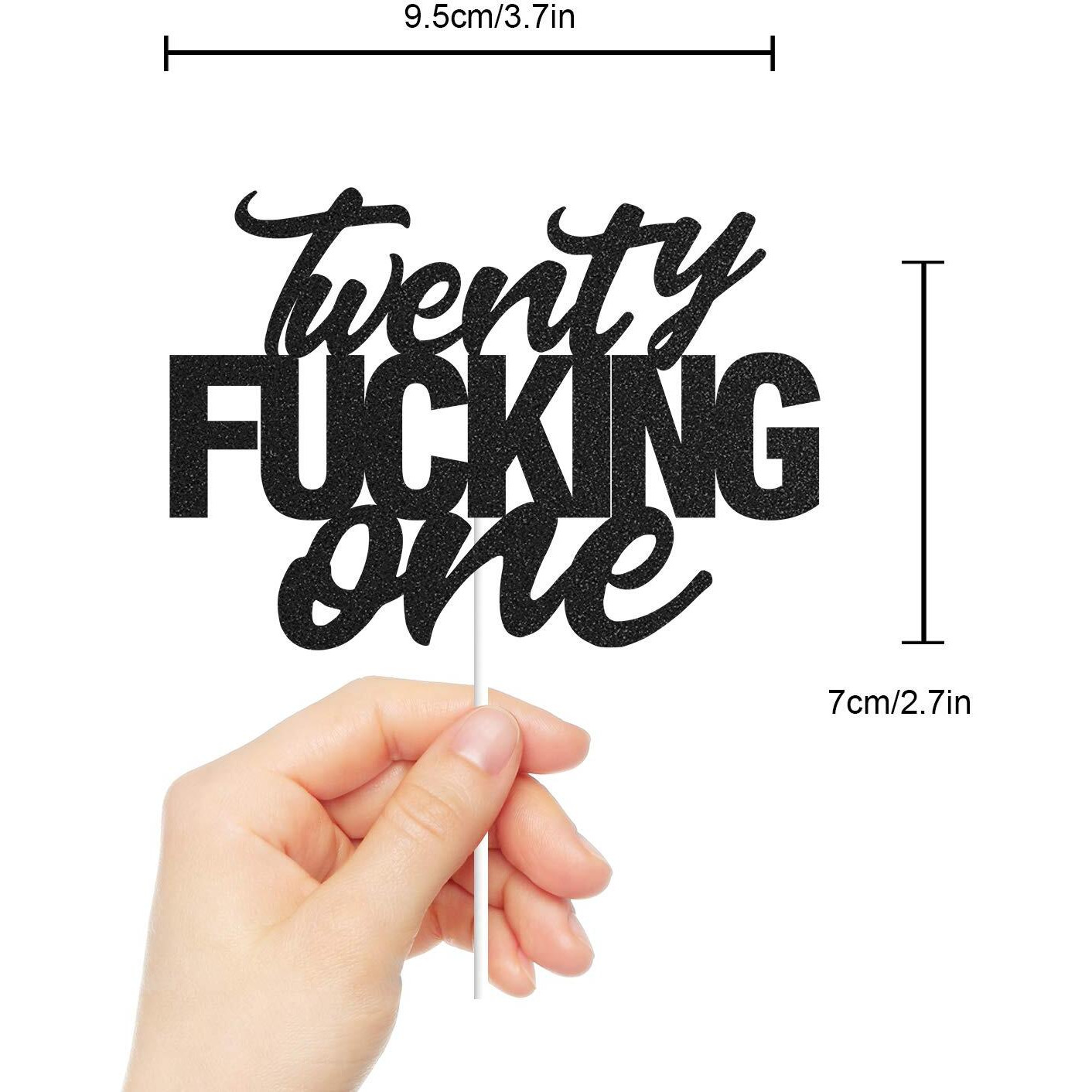 Twenty One Black Glitter Cake Toppers 21 Years Old 21St Birthday Party Decorations Supplies