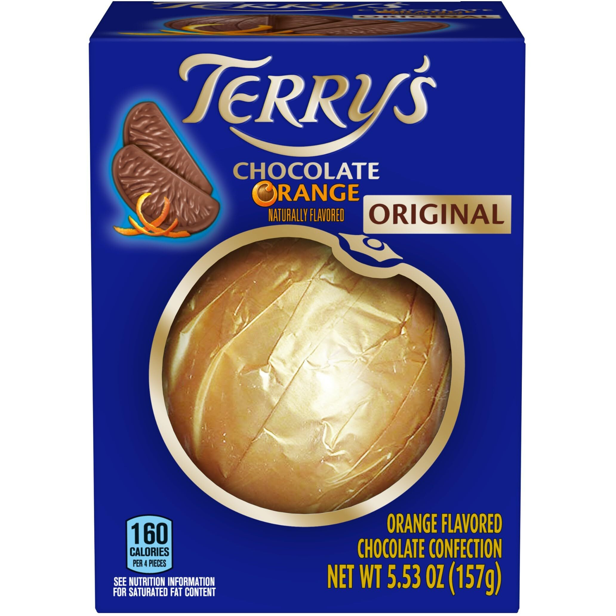 Terry's Milk Chocolate Orange 5.53 Oz | Stocking Stuffer And Party Favor | Break Apart Chocolate Ball With Real Orange Oil | Holiday Favorite