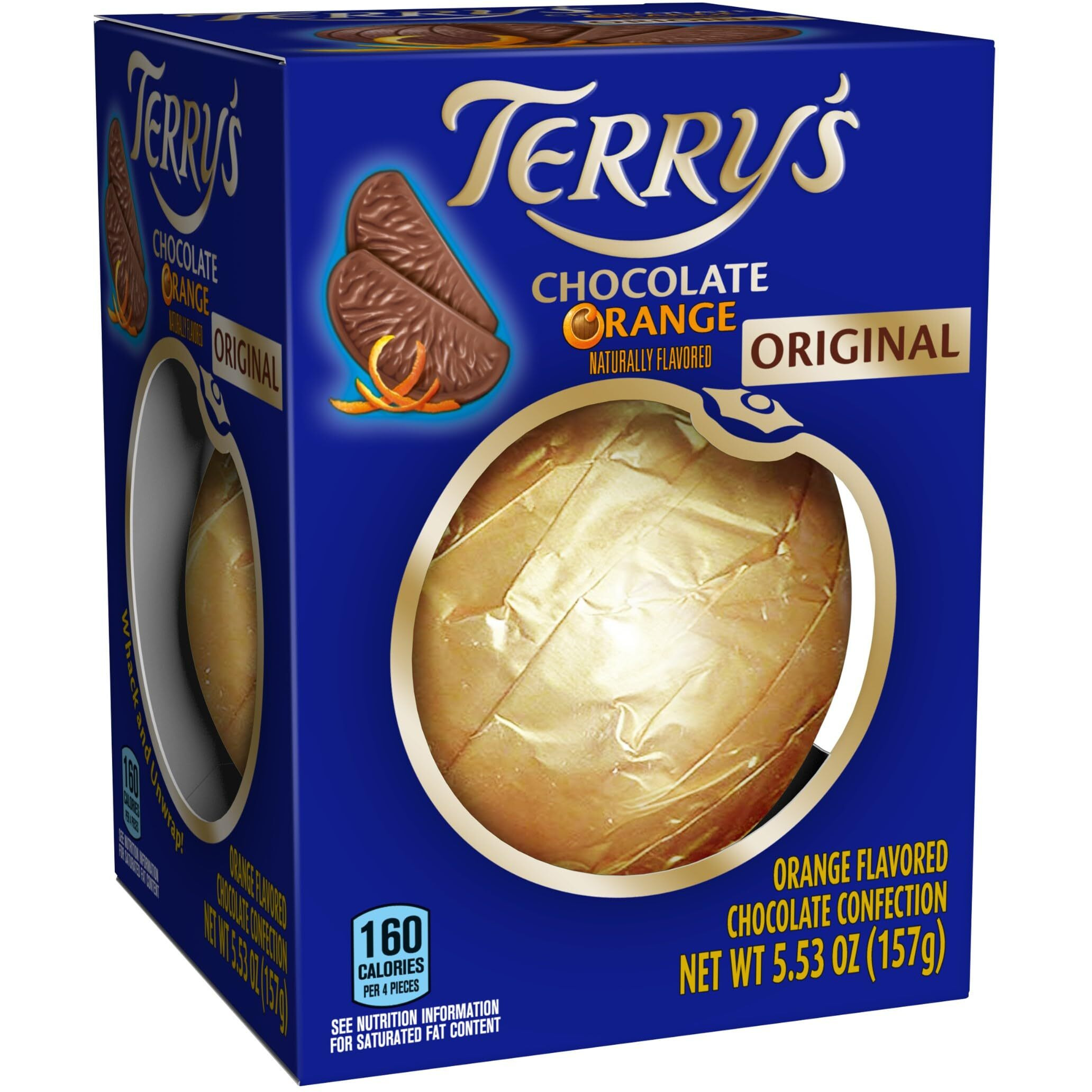 Terry's Milk Chocolate Orange 5.53 Oz | Stocking Stuffer And Party Favor | Break Apart Chocolate Ball With Real Orange Oil | Holiday Favorite