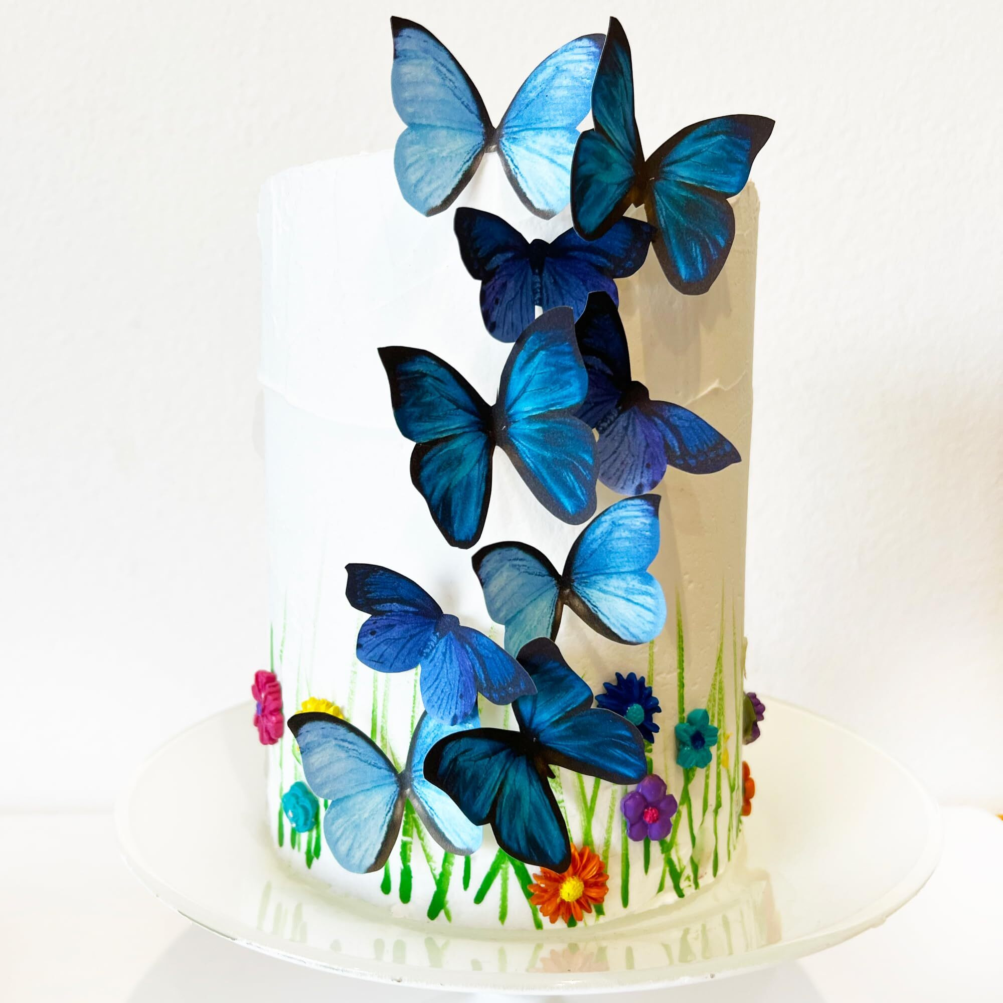 Sugar Robot Inc. Edible Butterflies Large Size Premium Crafted Made In The Usa Cake And Cupcake Toppers, Decoration (Blue)
