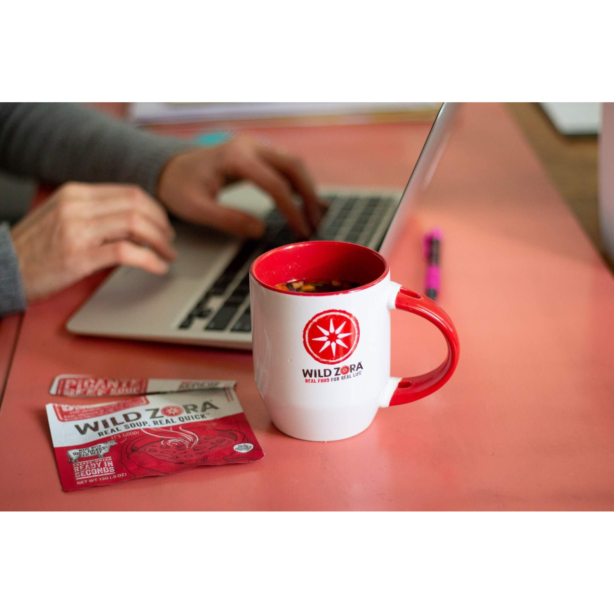 Wild Zora Instant Keto-Friendly Soups Picante Beef 8-Pack Broth Made With 100% Grass-Fed Beef, And Vegetables, Gluten-Free, Grain Free, Low Carb, No Added Sugar, Flavorful Pantry Staples - 0.5Oz/13G