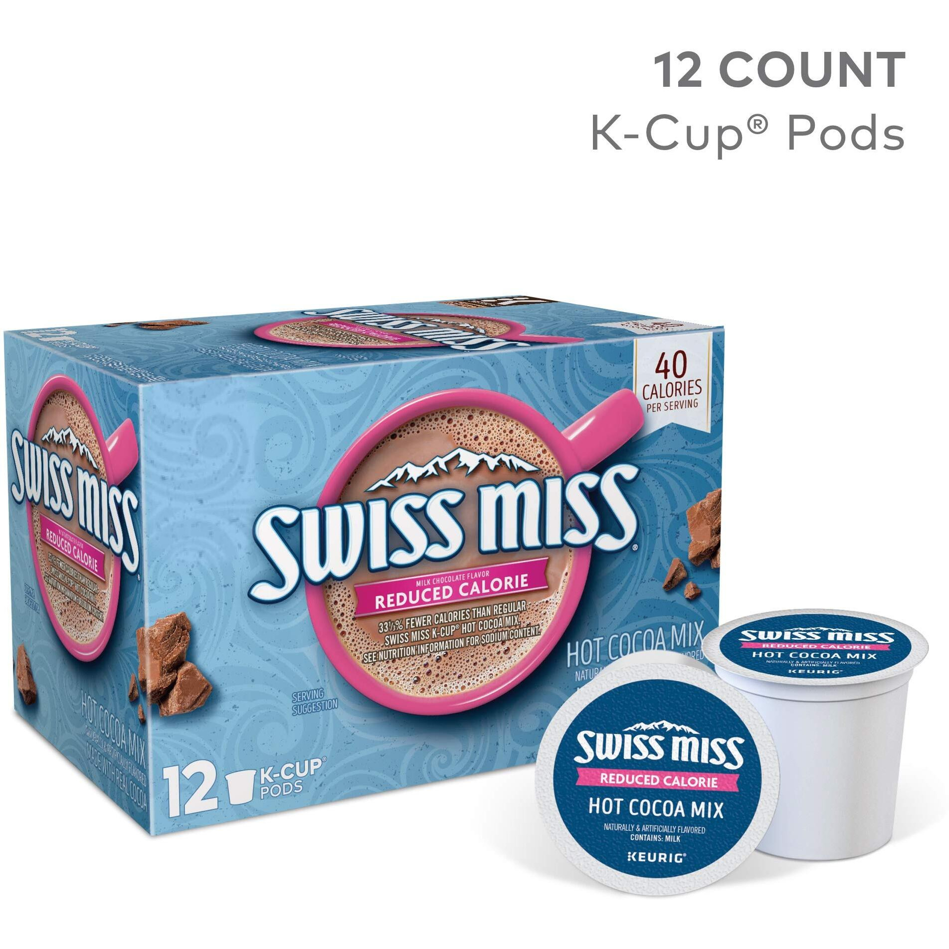 Swiss Miss Sensible Sweets Light Hot Cocoa Keurig Single-Serve K-Cup Pods, 12 Count