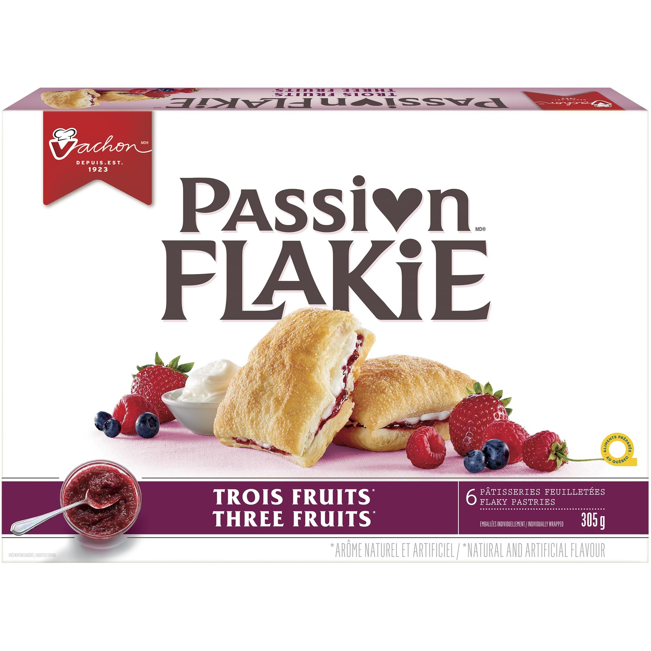 Passion Flakie - Three Fruits, 305G Vachon - Imported From Quebec