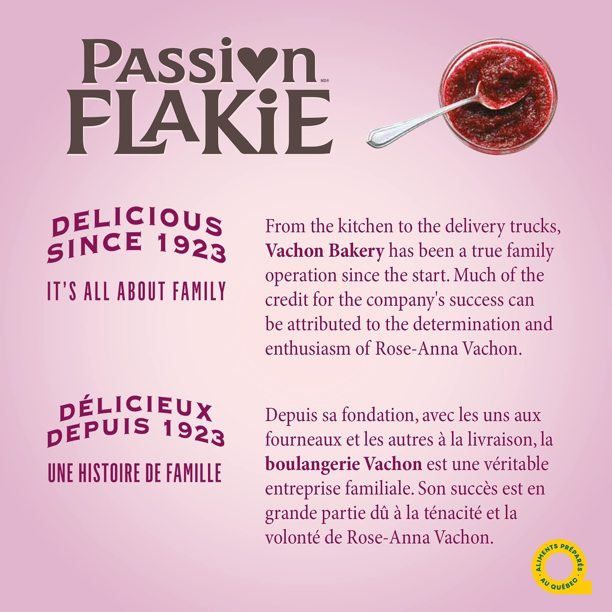 Passion Flakie - Three Fruits, 305G Vachon - Imported From Quebec