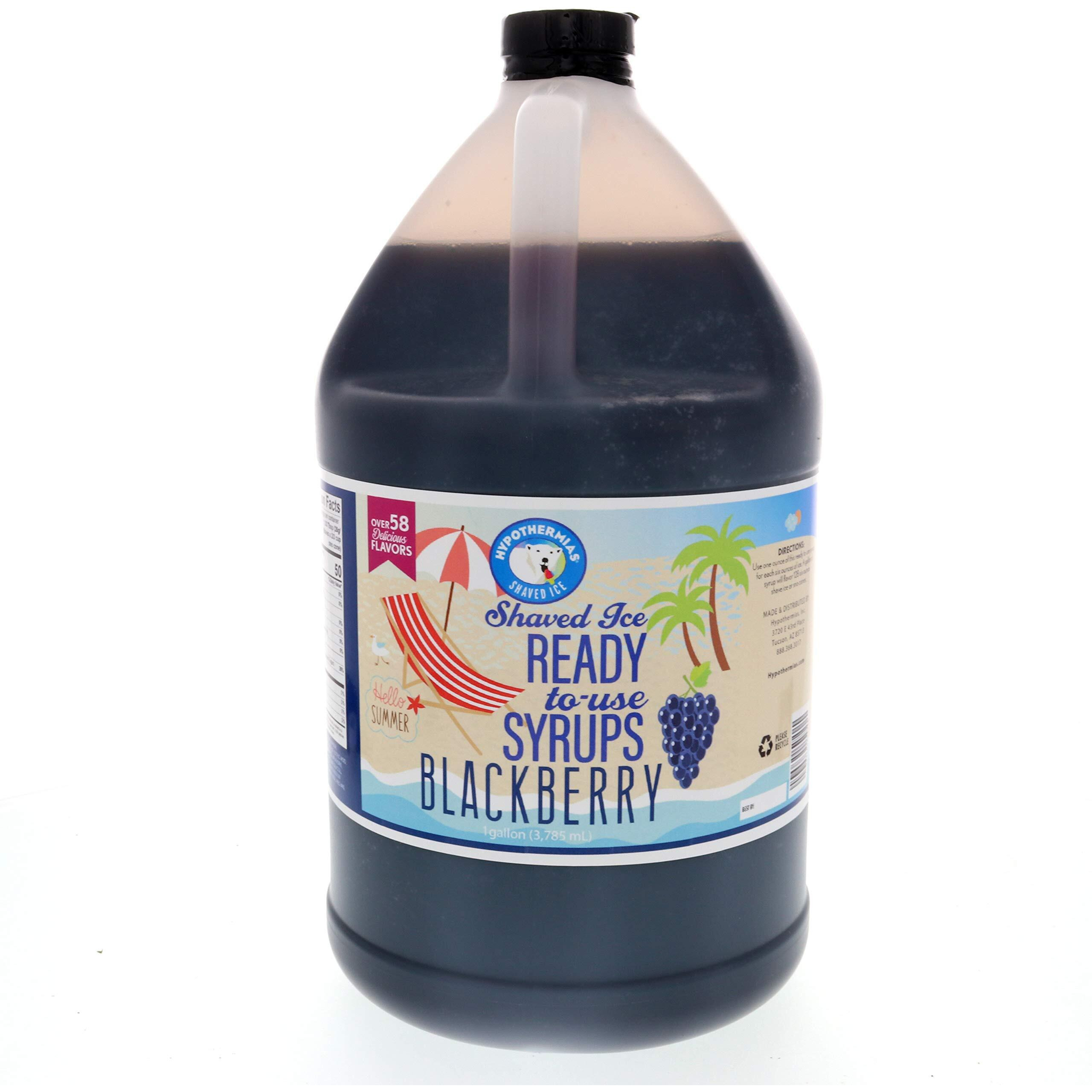 Hypothermias Black Cherry Ready To Use Gallon (128 Fl. Oz) Hawaiian Snow Cone Flavors Syrup - Shaved Ice, 100% Pure Cane Sugar