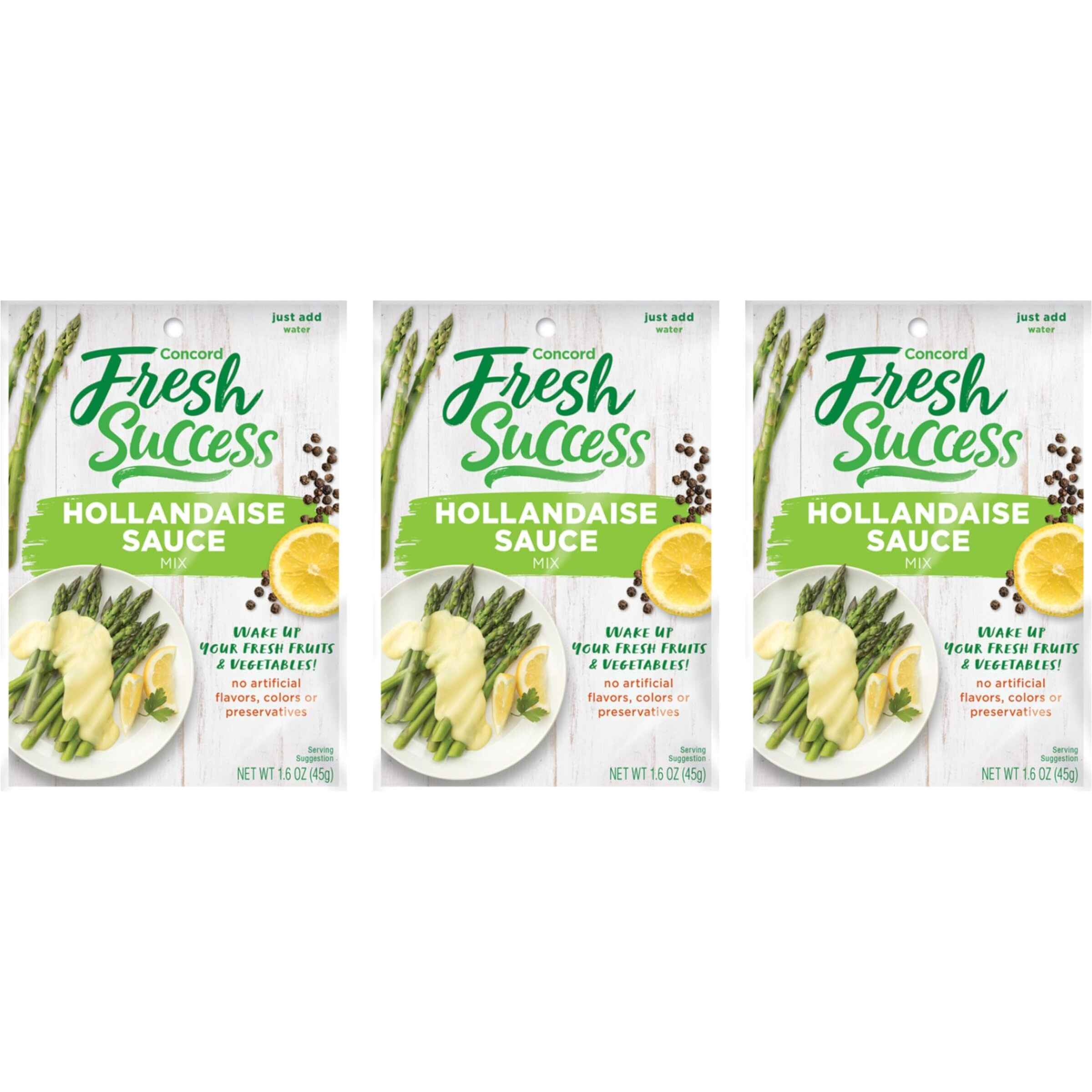 Concord Foods Hollandaise Sauce Mix Indulgent Lemon & Butter Infusion For Gourmet Dining - Elevate Your Meals With Creamy Richness & Zesty Citrus 1.6 Ounce (Pack Of 3)