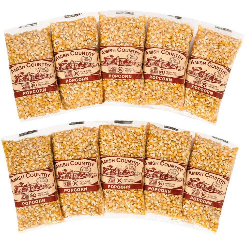 Amish Country Popcorn | 10-4Oz Bags - Ladyfinger Popcorn | Old Fashioned, Non-Gmo And Gluten Free