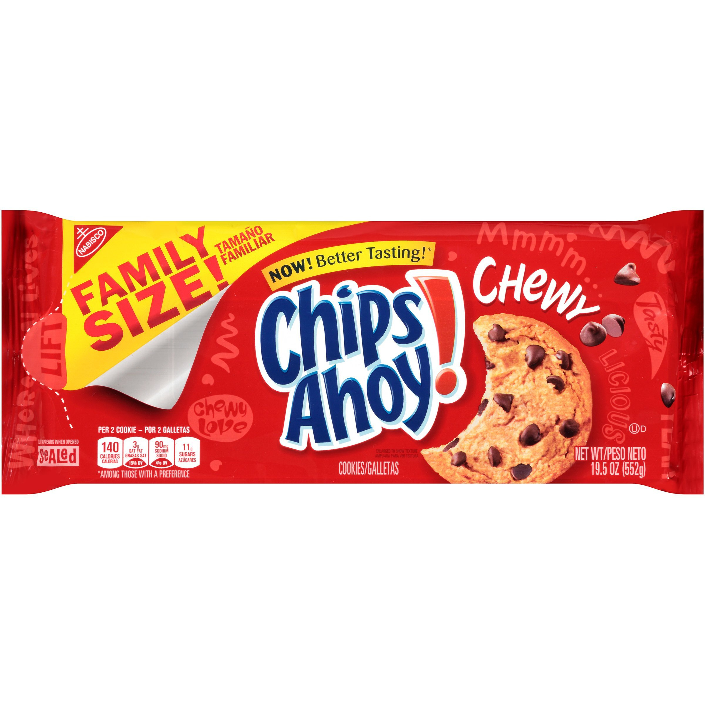 Chips Ahoy Chewy Chocolate Chip Cookies - Family Size, 19.5 Ounce