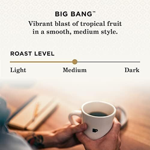 Peet's Coffee, Medium Roast Whole Bean Coffee - Big Bang 63 Ounces (6 Bags Of 10.5 Ounces)