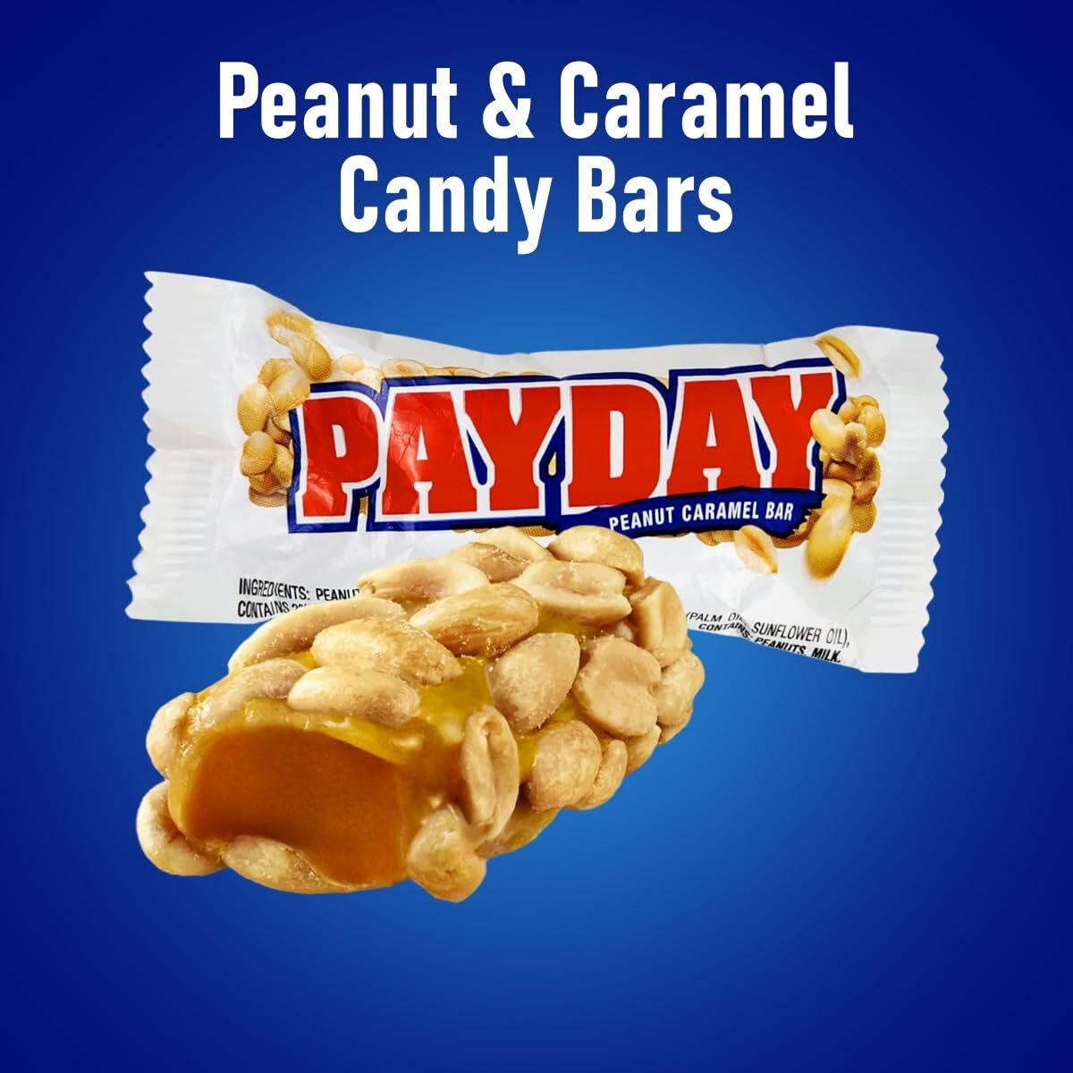 Generic Payday Peanut Caramel Candy Bars Snack Size In Bulk For Home Snacking, Movie, Or Office Break Hours - Delicious Individually Wrapped Peanut Caramel Candy Bars Fun Size For Kids And Adults