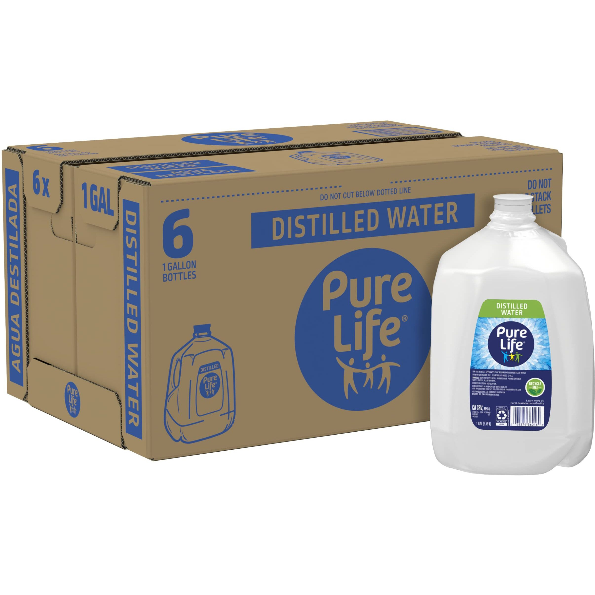 Pure Life Distilled Water (1 Gallon Bottles - Case Of 6 (6 Gallons))