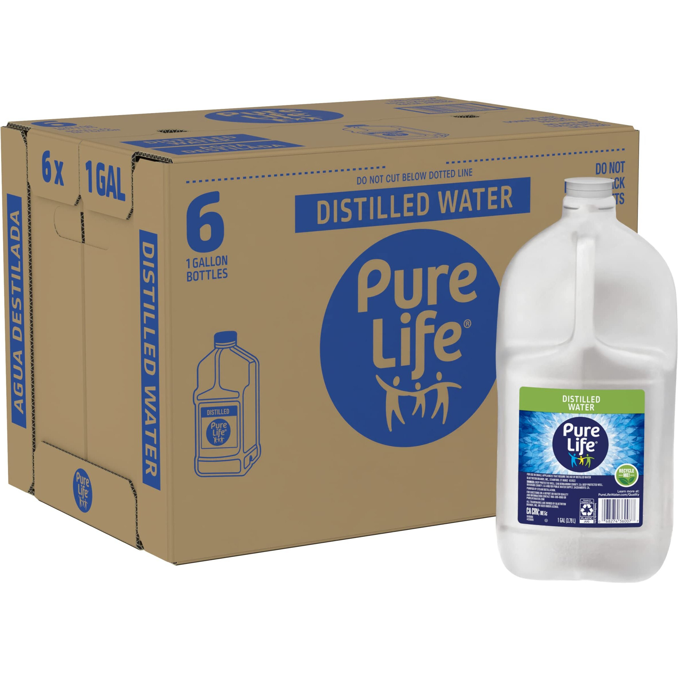 Pure Life Distilled Water (1 Gallon Bottles - Case Of 6 (6 Gallons))