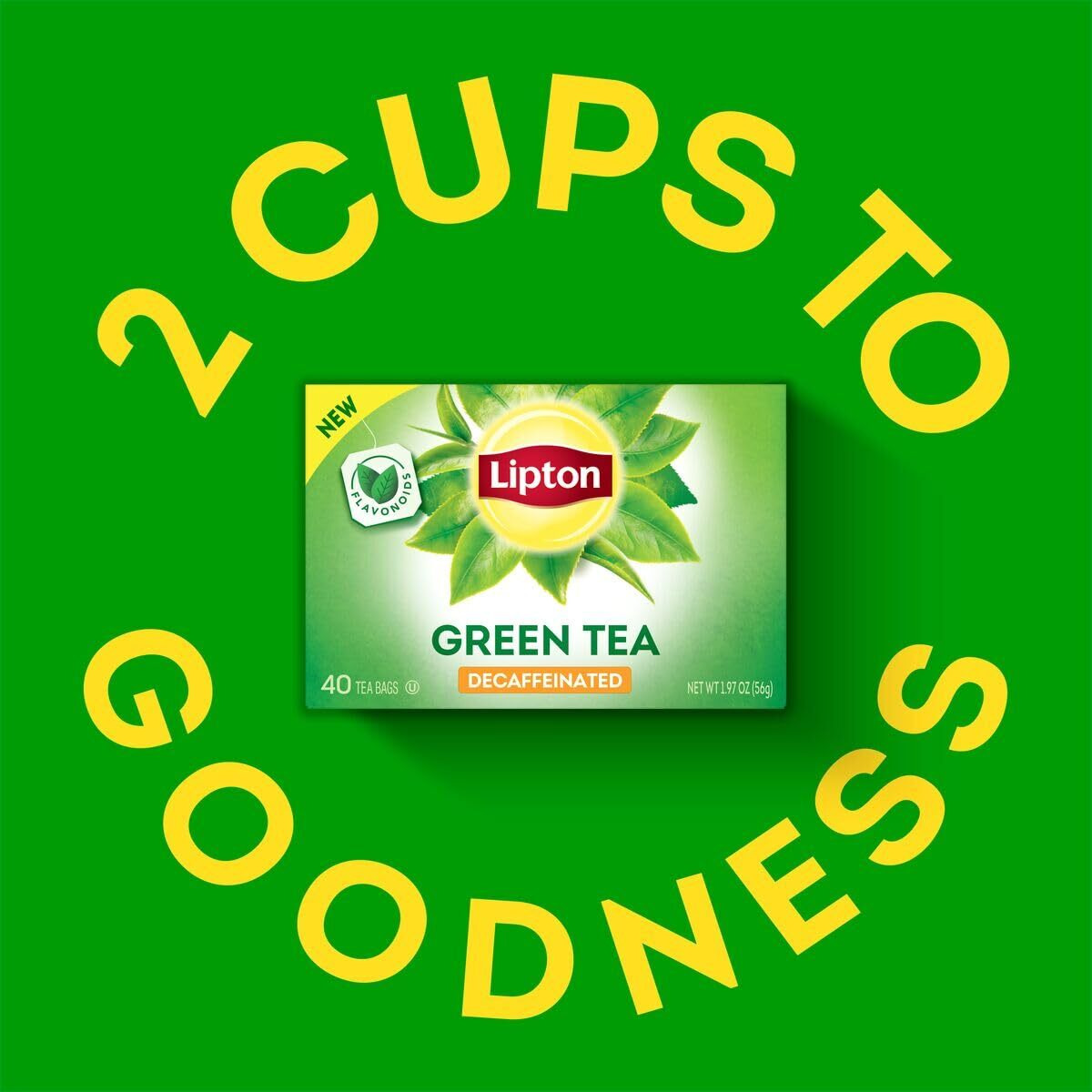 Lipton Decaffeinated Green Tea Bags, Unsweetened Teabags For Decaf Hot Tea Or Decaf Iced Tea With Flavonoids, 240 Total Tea Bags (40Ct - Pack Of 6)