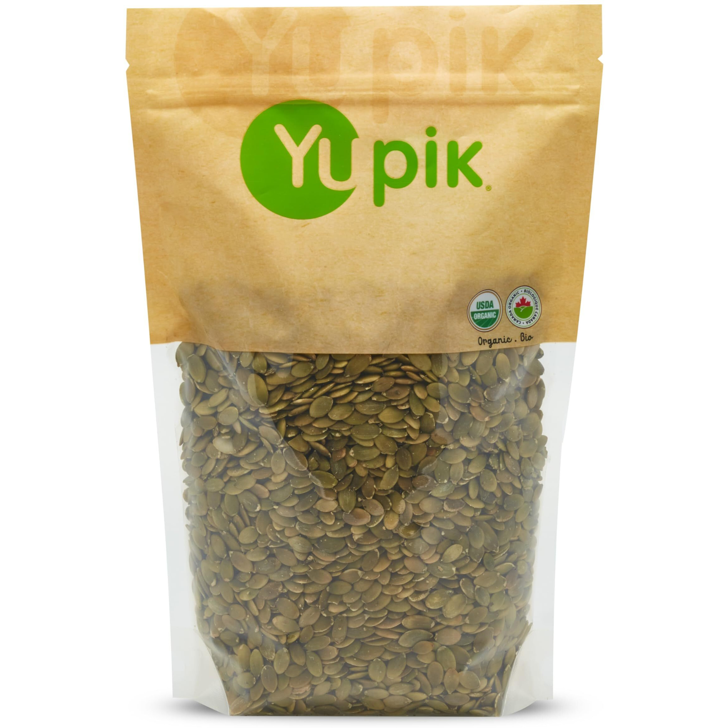 Yupik Organic Raw Pumpkin Seeds, No Shell, 2.2 Lb, Gluten-Free, Non-Gmo, Kosher, Vegan, Shelled Pepitas, Salt-Free, Plant-Based Protein, Source Of Fiber, Healthy Snacks, Ideal For Baking & Topping