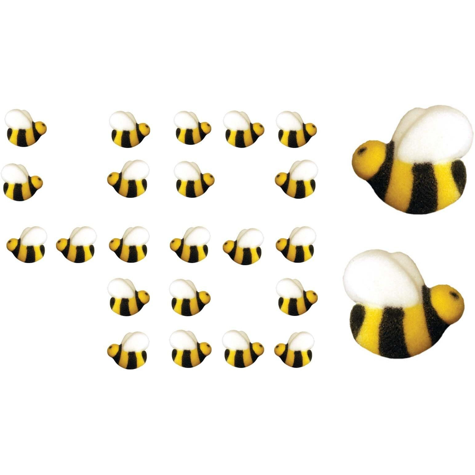 Bees Cakes Decorations- Bumble Bee Shaped Edible Hard Sugar Decorations, 48 Pcs By R.U.S. Candy Company