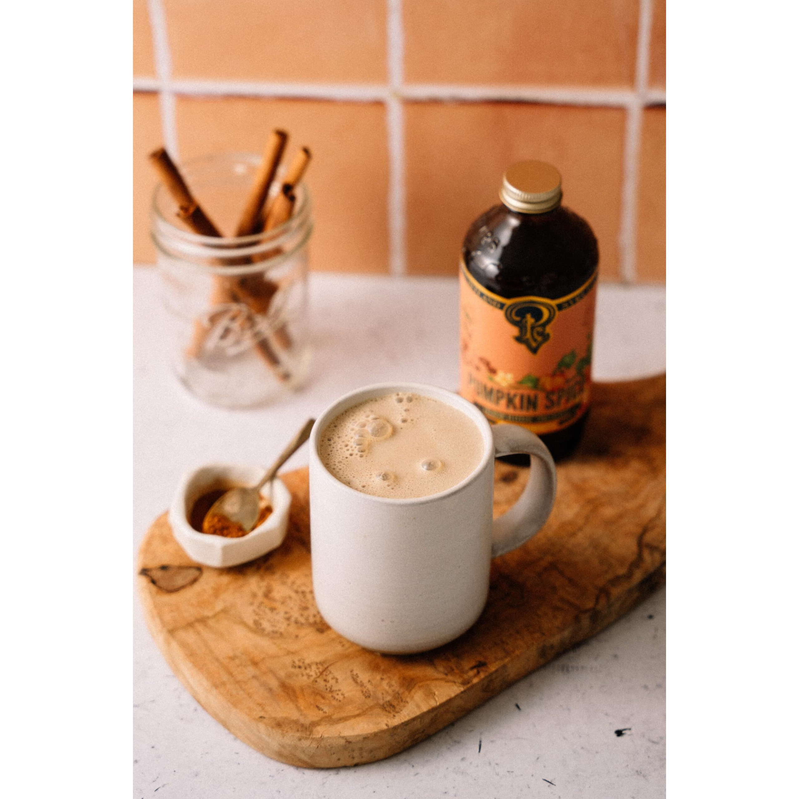 Portland Syrups Pumpkin Spice Syrup - Organic Pumpkin & Ginger Coffee Syrup For Lattes, Mocktails, & Baking - Rich Flavor - Organic Cane Sugar - Natural Ingredients - 12 Oz Bottle, 12 Servings