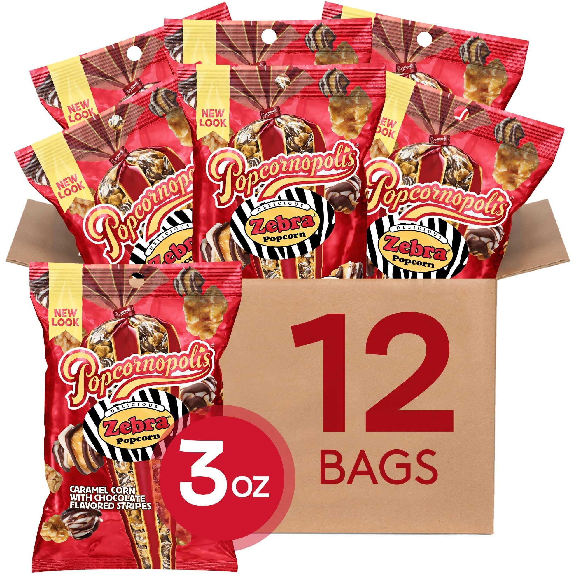 Popcornopolis Zebra 12 Ct, 3 Oz