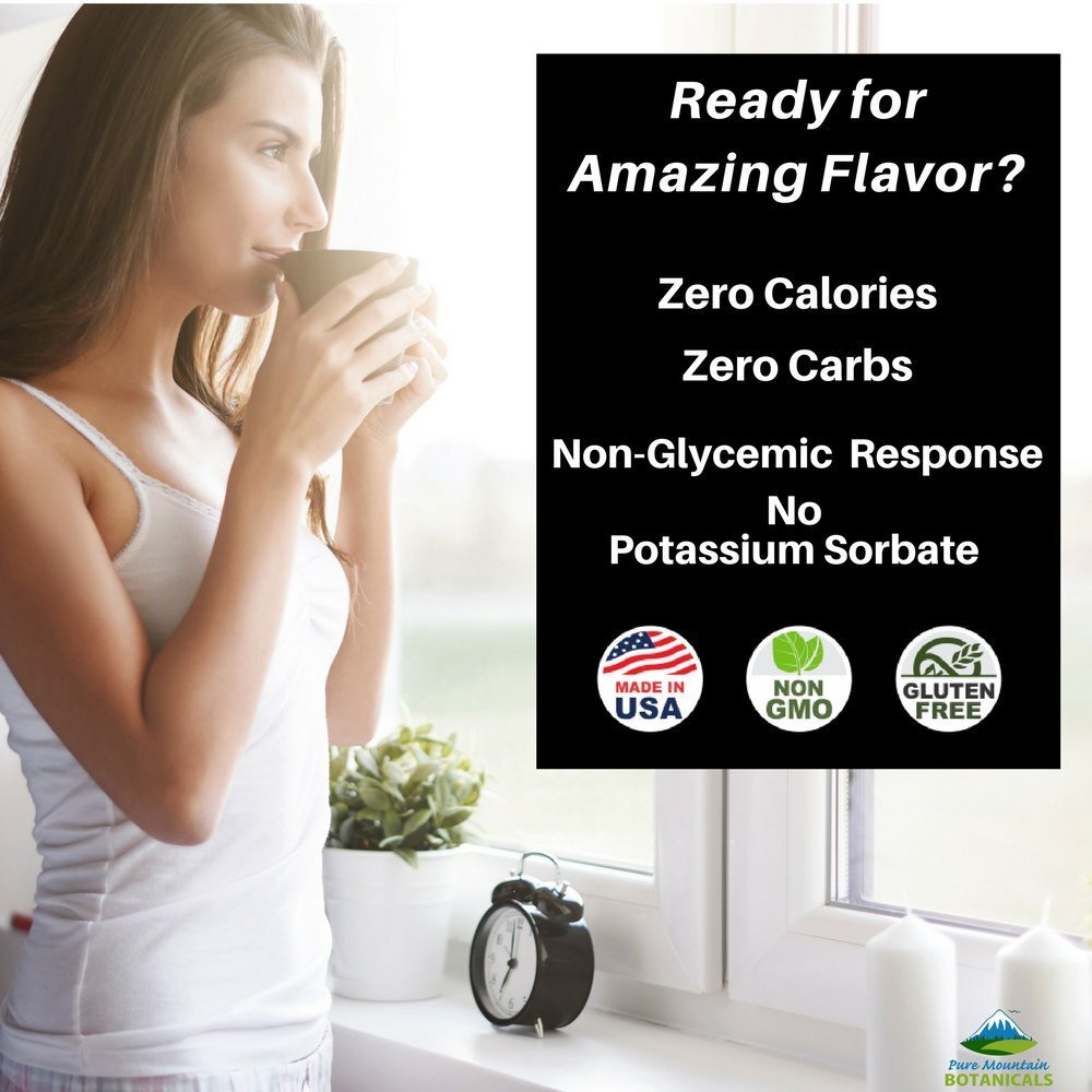 Organic Liquid Stevia Sweetener - Alcohol Free And Kosher Sweet Sugar Substitute Drops - 2Oz Glass Bottle