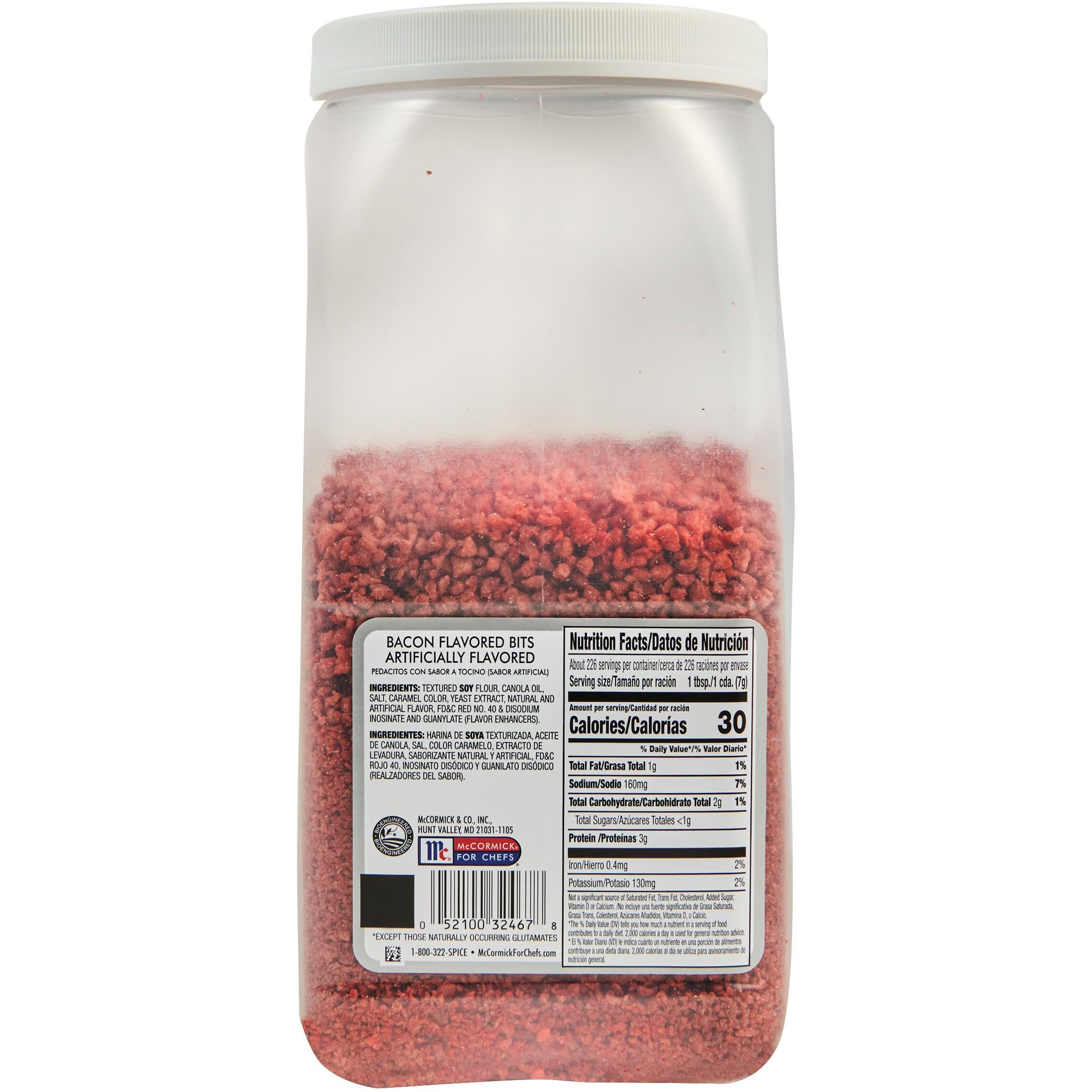 Mccormick Culinary Bacon Flavored Bits, 3.5 Lb (Pack Of 3) - Three 3.5 Pound Containers Of Plant-Based Bacon Bits For Toppings On Salads, Soups, Potatoes, Vegetarian Dishes, And More