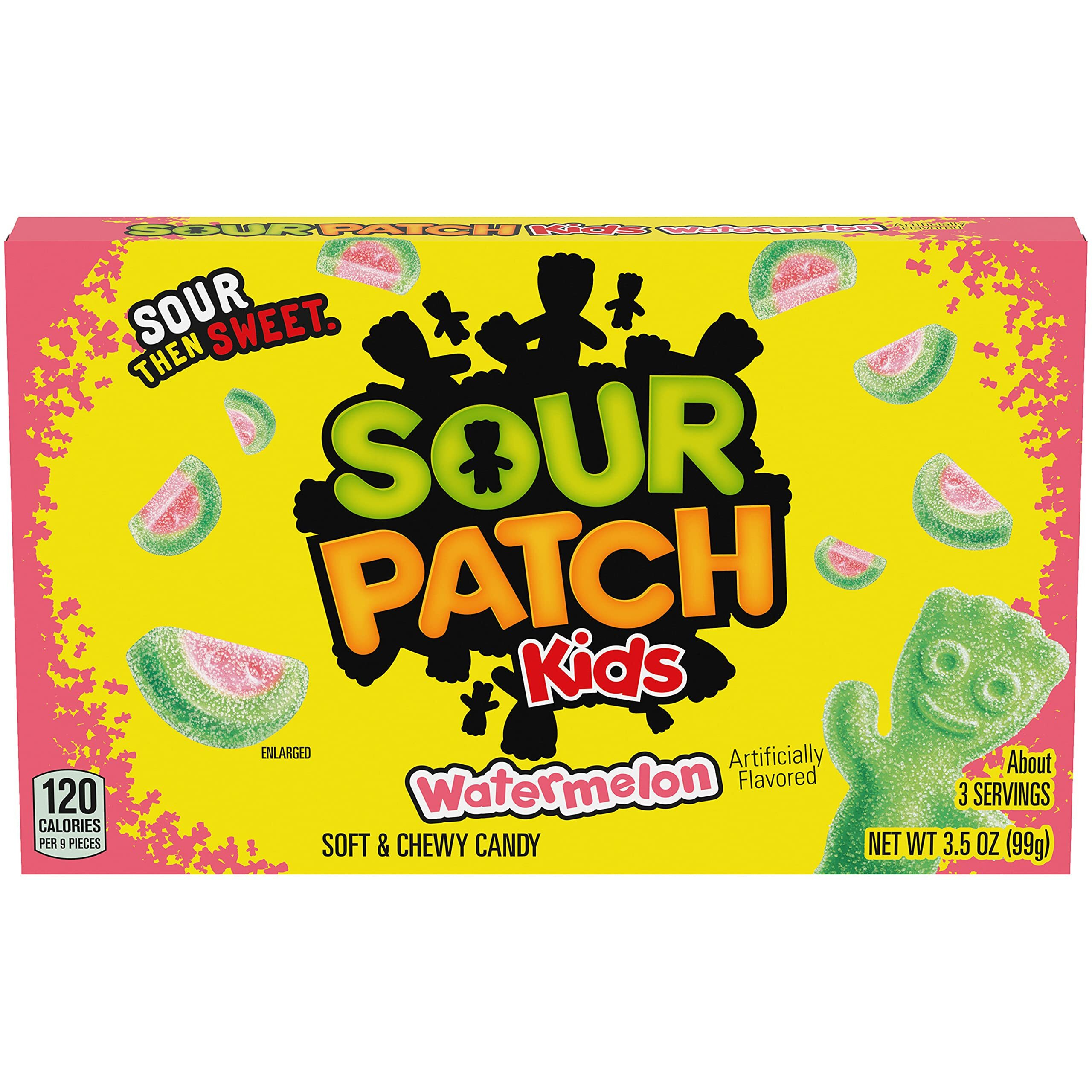 Sour Patch Kids Watermelon Soft & Chewy Candy, Halloween Candy, 12 - 3.5 Oz Boxes