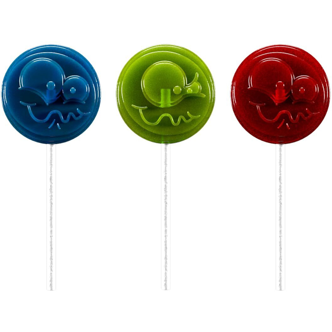 Adams & Brooks, Inc. Sour Punch Lollipops Sour Fruit Flavors Strawberry, Green Apple, Blue Raspberry Sour Lollipops, Sour Punch Pops Individually Wrapped 36 Count