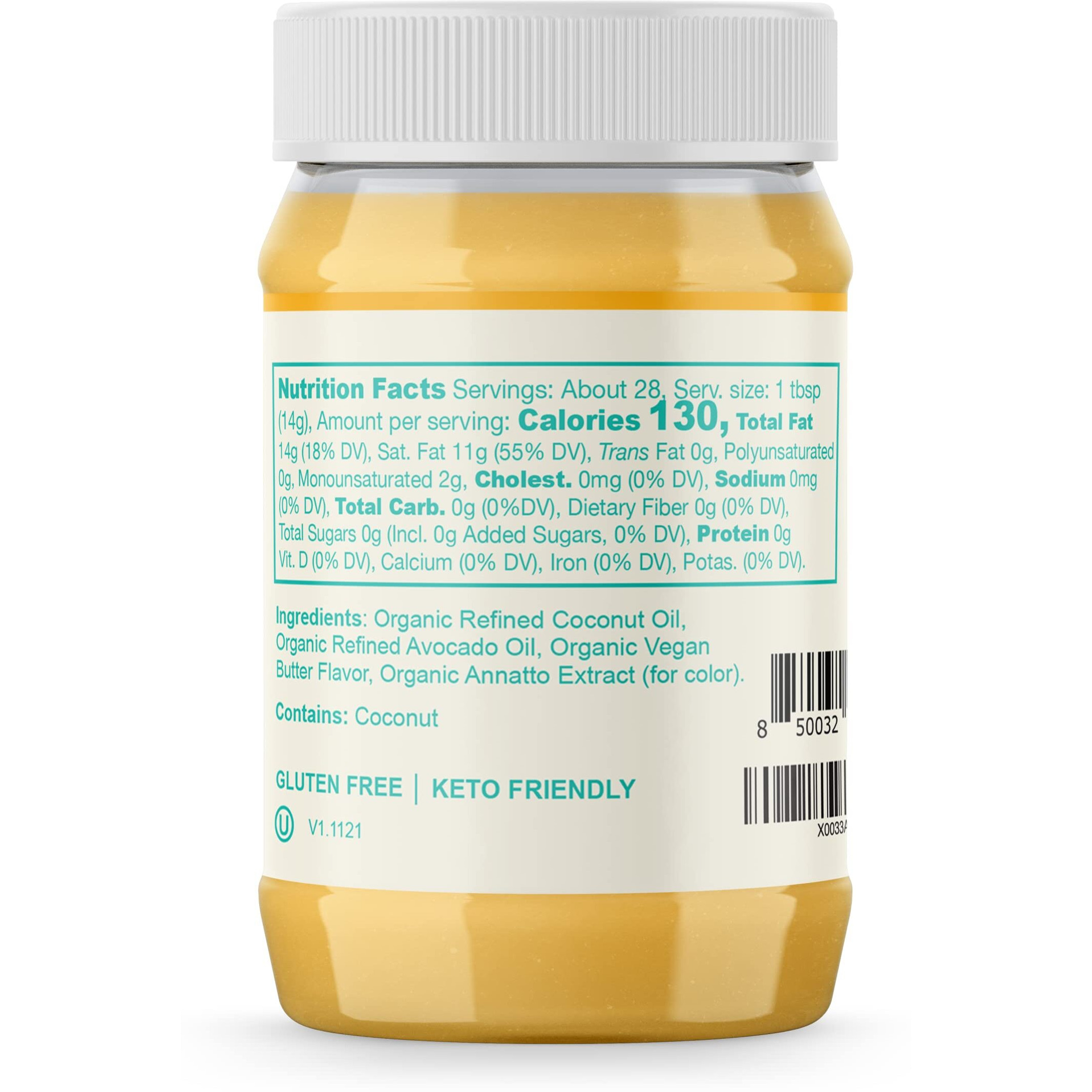 Livlo Organic Vegan Ghee - Plant Based Butter - No Refrigeration Necessary - Dairy Free, Soy Free, Gluten Free Substitute To Ghee And Butter - 14 Oz.