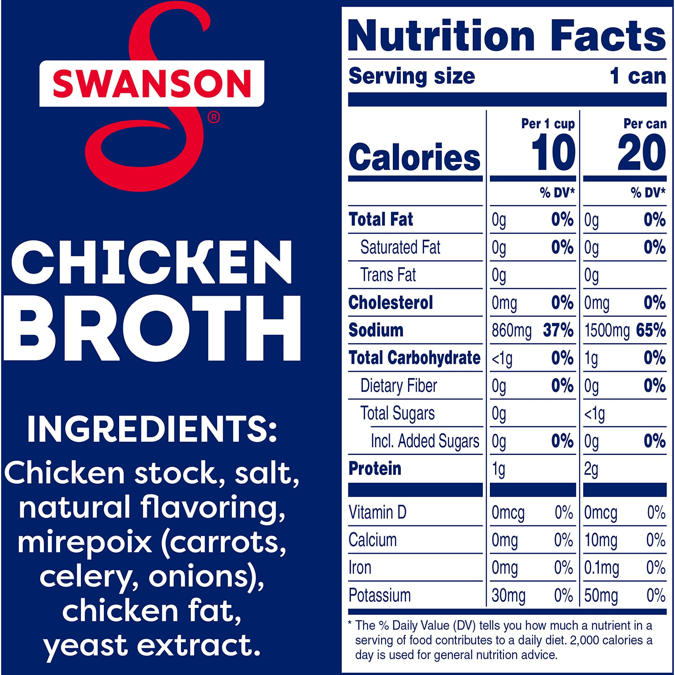 Swanson 100% Natural, Gluten-Free Chicken Broth, 14.5 Oz Can (Pack Of 12)