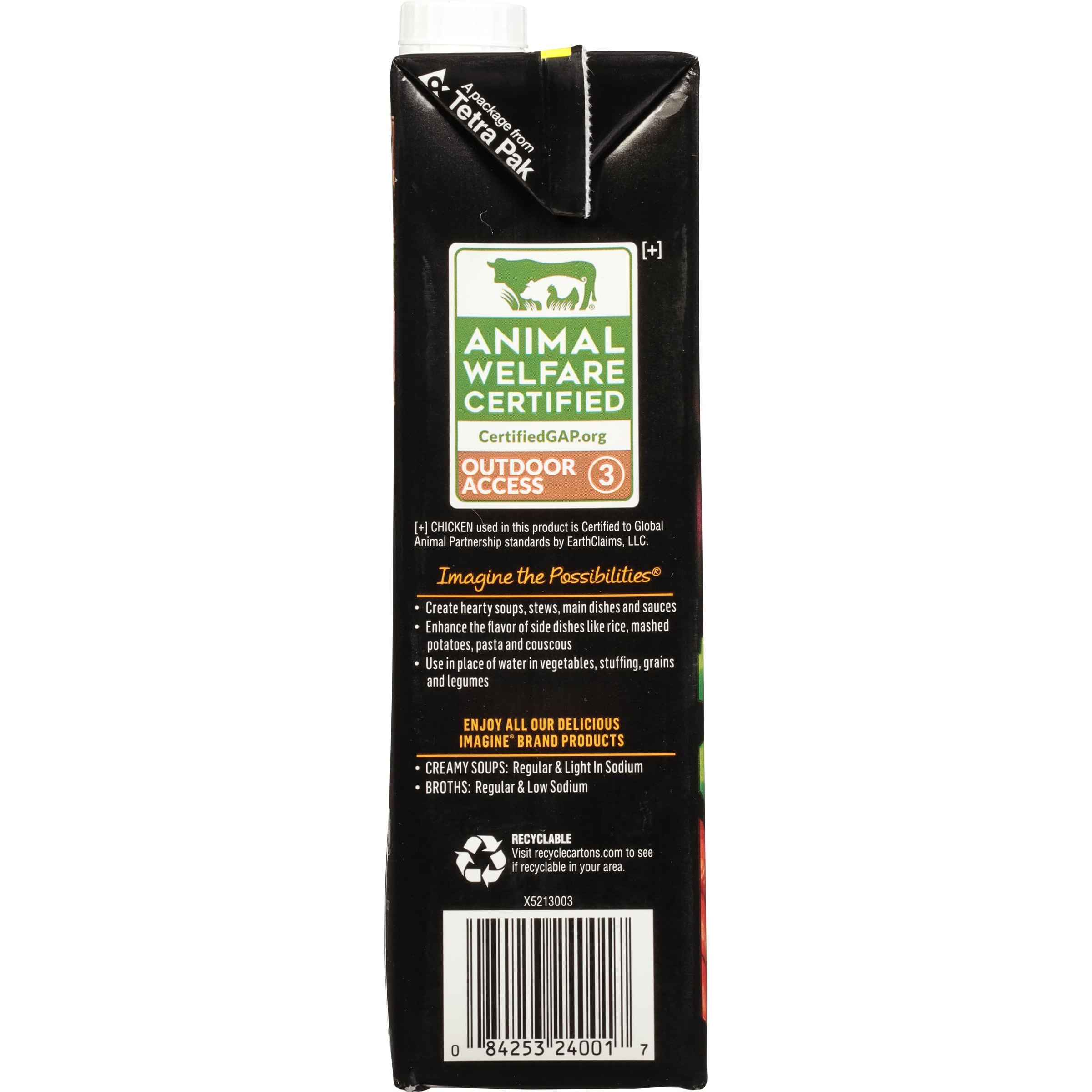 Imagine Organic Low Sodium Free Range Chicken Broth, 32 Fl Oz (Pack Of 6)