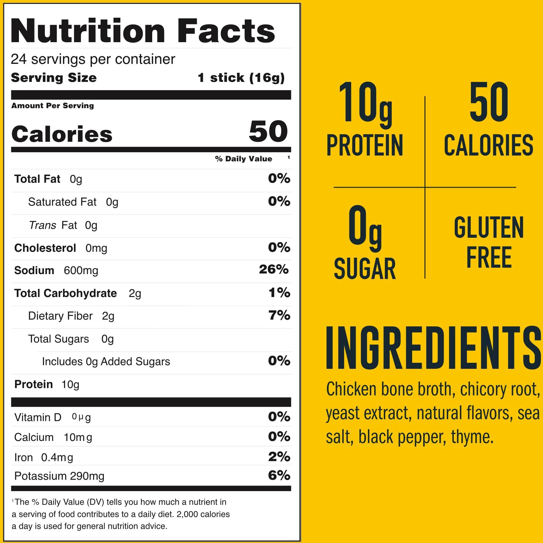 Lonolife Chicken Bone Broth Powder Mix | 10G Protein | Collagen-Rich, Keto & Paleo Friendly | Natural Ingredients | 24 Portable Stick Pack Servings