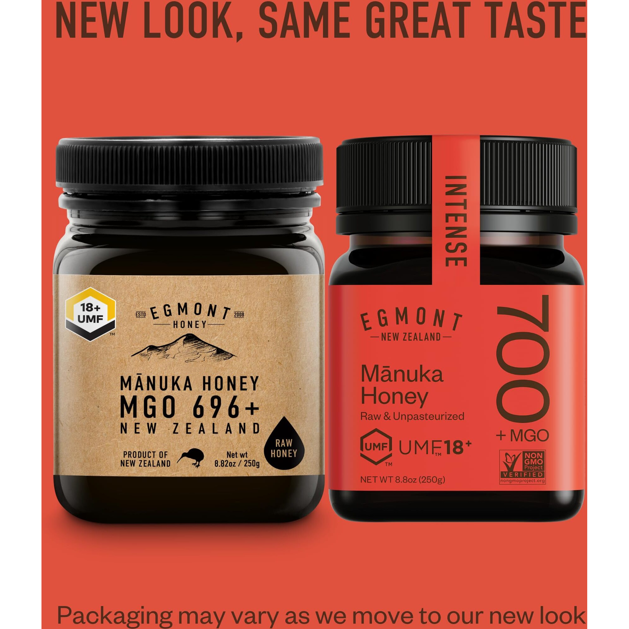 Egmont Honey Raw Manuka Honey Mgo 696+ Umf 18+ 8.8Oz(250G) Non-Gmo, Kosher, Recycled Plastic Jar, Traceable 100% Pure Authentic New Zealand Honey, Umf & Mgo Certified