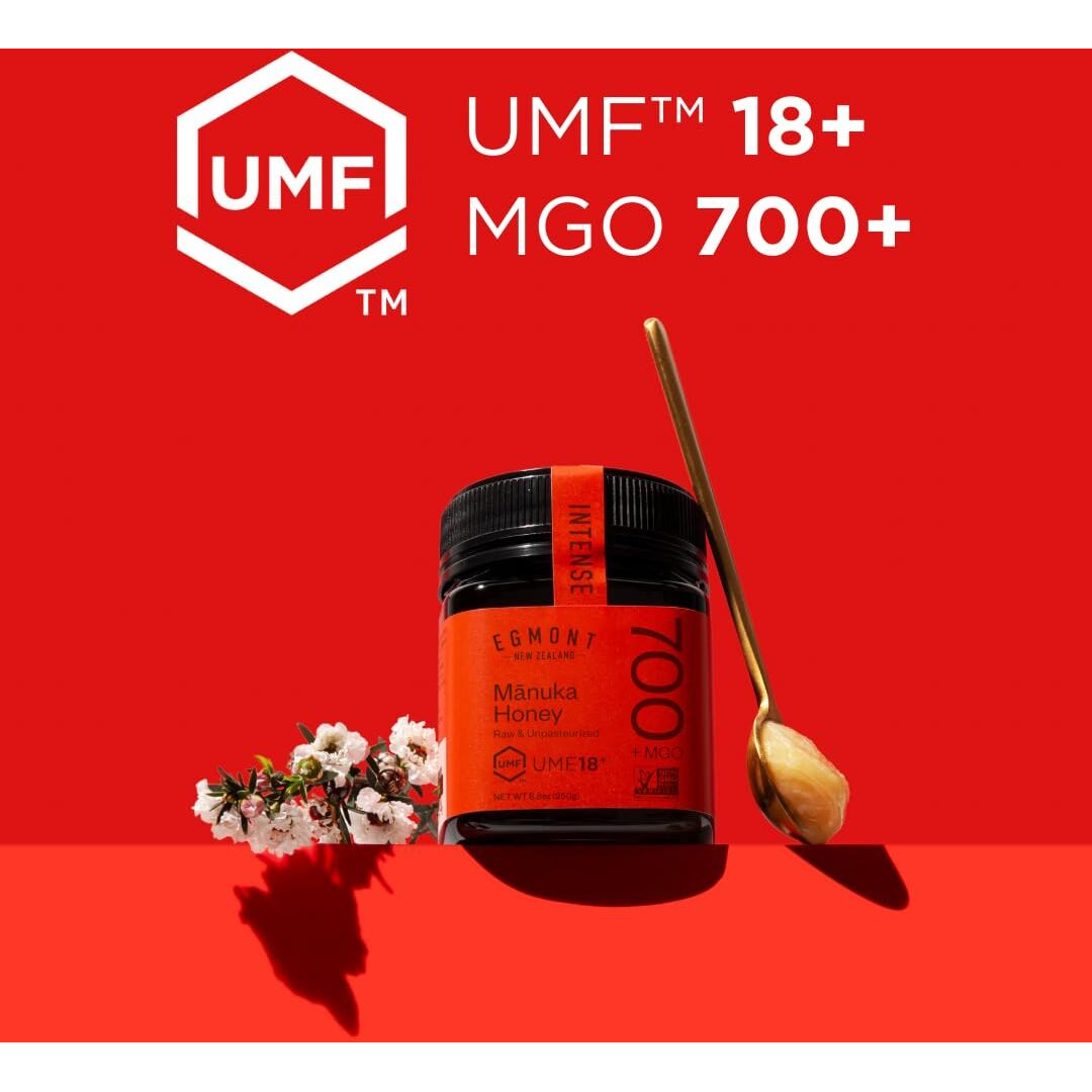 Egmont Honey Raw Manuka Honey Mgo 696+ Umf 18+ 8.8Oz(250G) Non-Gmo, Kosher, Recycled Plastic Jar, Traceable 100% Pure Authentic New Zealand Honey, Umf & Mgo Certified