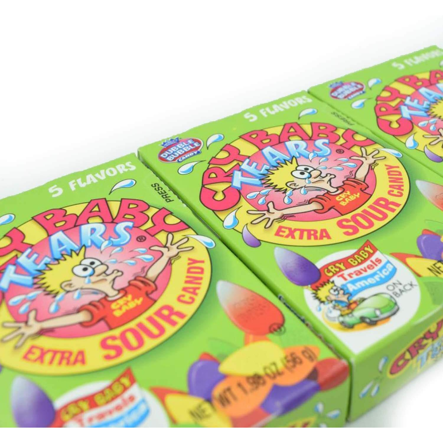 Cry Baby Tears Extra Sour Candy, Five Flavors, 1.98-Ounce Boxes (Pack Of 24)