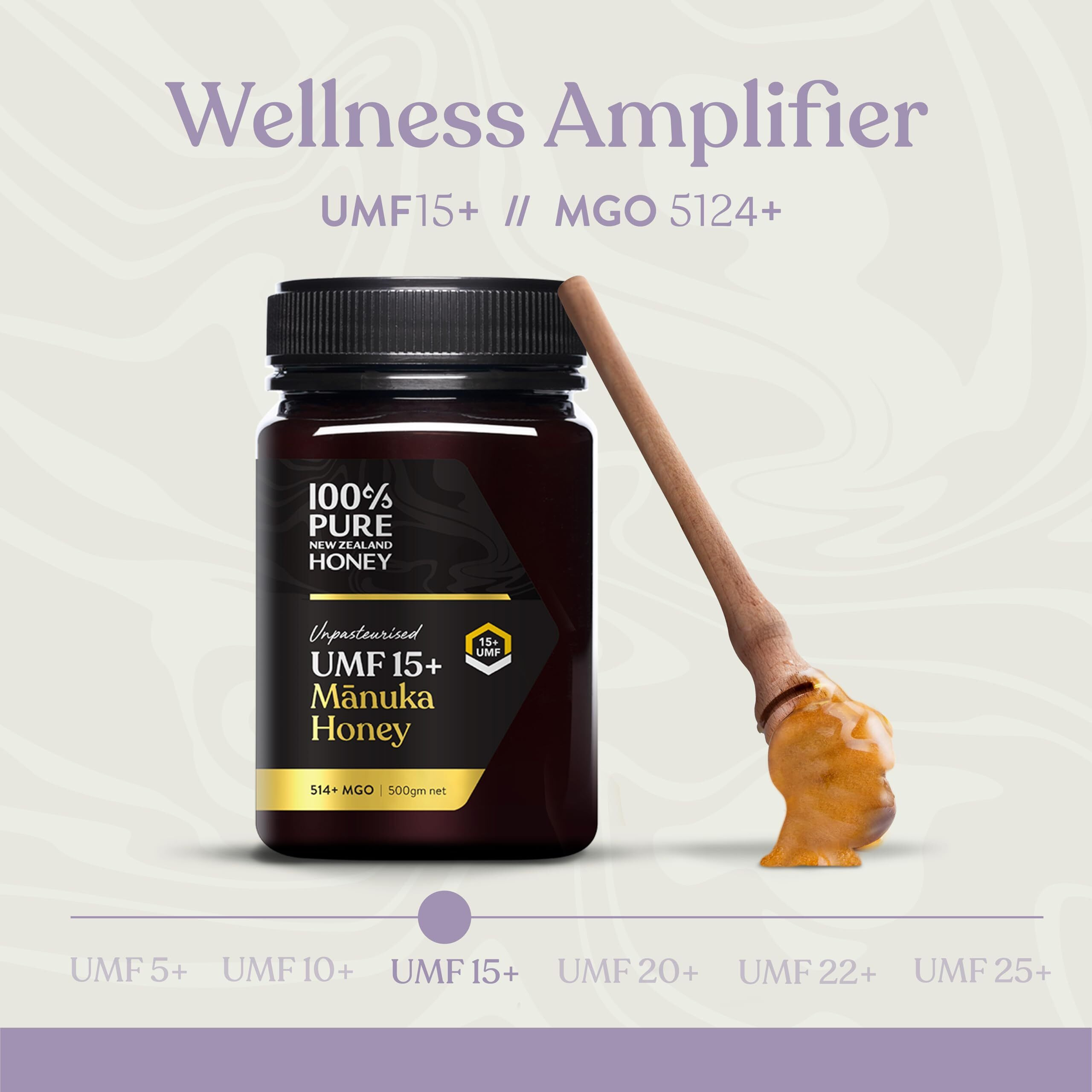 Manuka Honey New Zealand - Certified Umf 15+ (Mgo 512+) 100% Pure New Zealand Manuka Honey, Raw Manuka Honey, 8.8 Ounce (250G) (Pack Of 1)