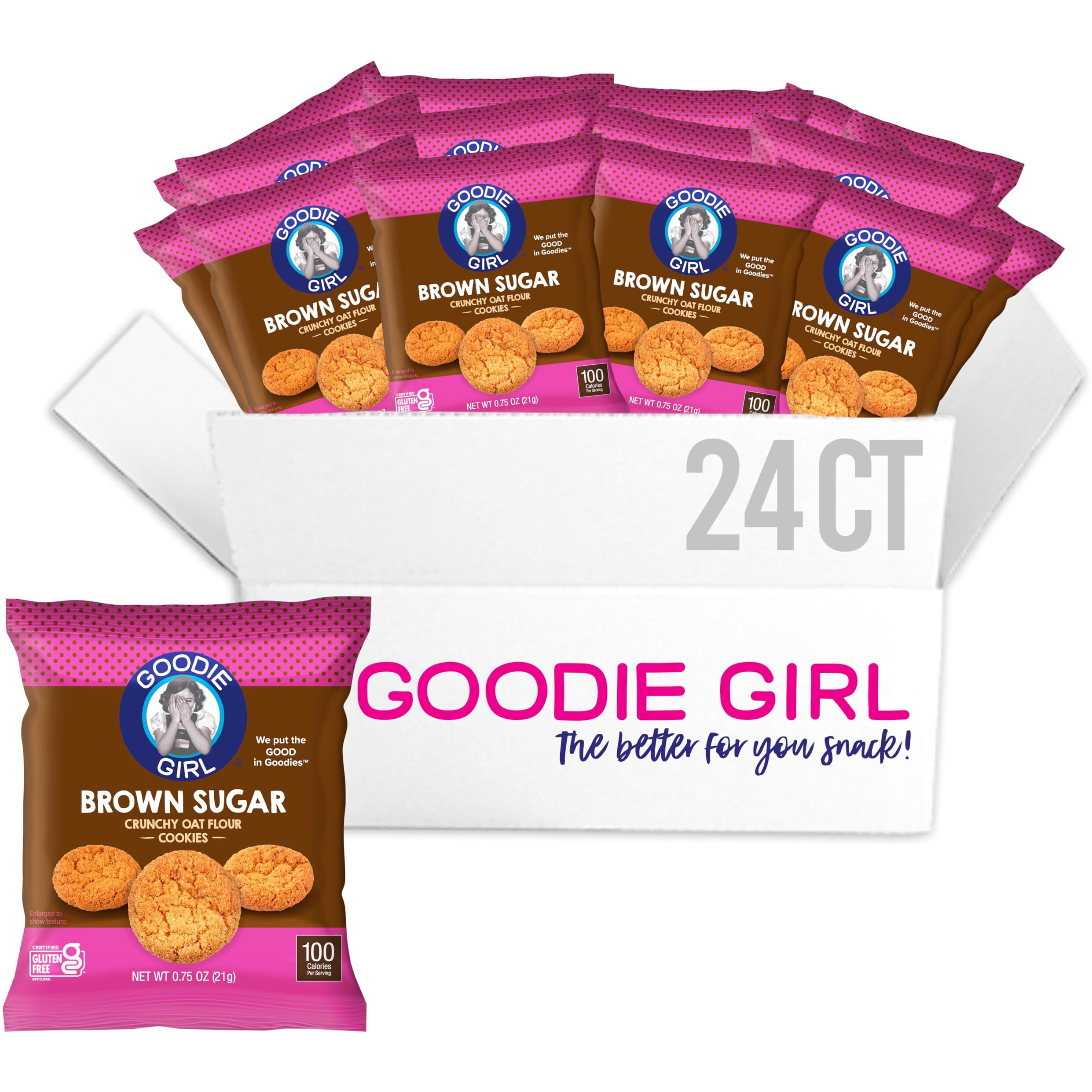 Goodie Girl, Mini Brown Sugar Cookie Snack Packs | Gluten Free, Peanut Free | 100 Calories (24 Pack)