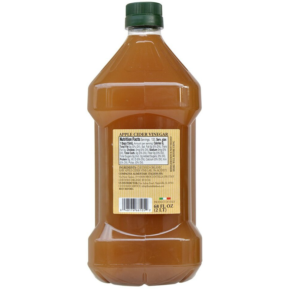 Organic Apple Cider Vinegar With The Mother 68 Oz -100% Usda Certified Organic - Raw, Unfiltered