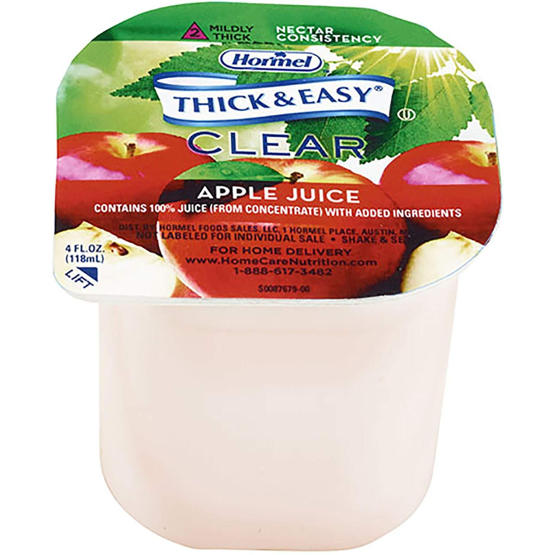 Physical Therapy Suppliers-19843 Thick & Easy Thickened Apple Juice, Clear Thickener For Natural Apple Juice Appearance, Nectar Consistency, Pack Of 24, 4 Oz. Each