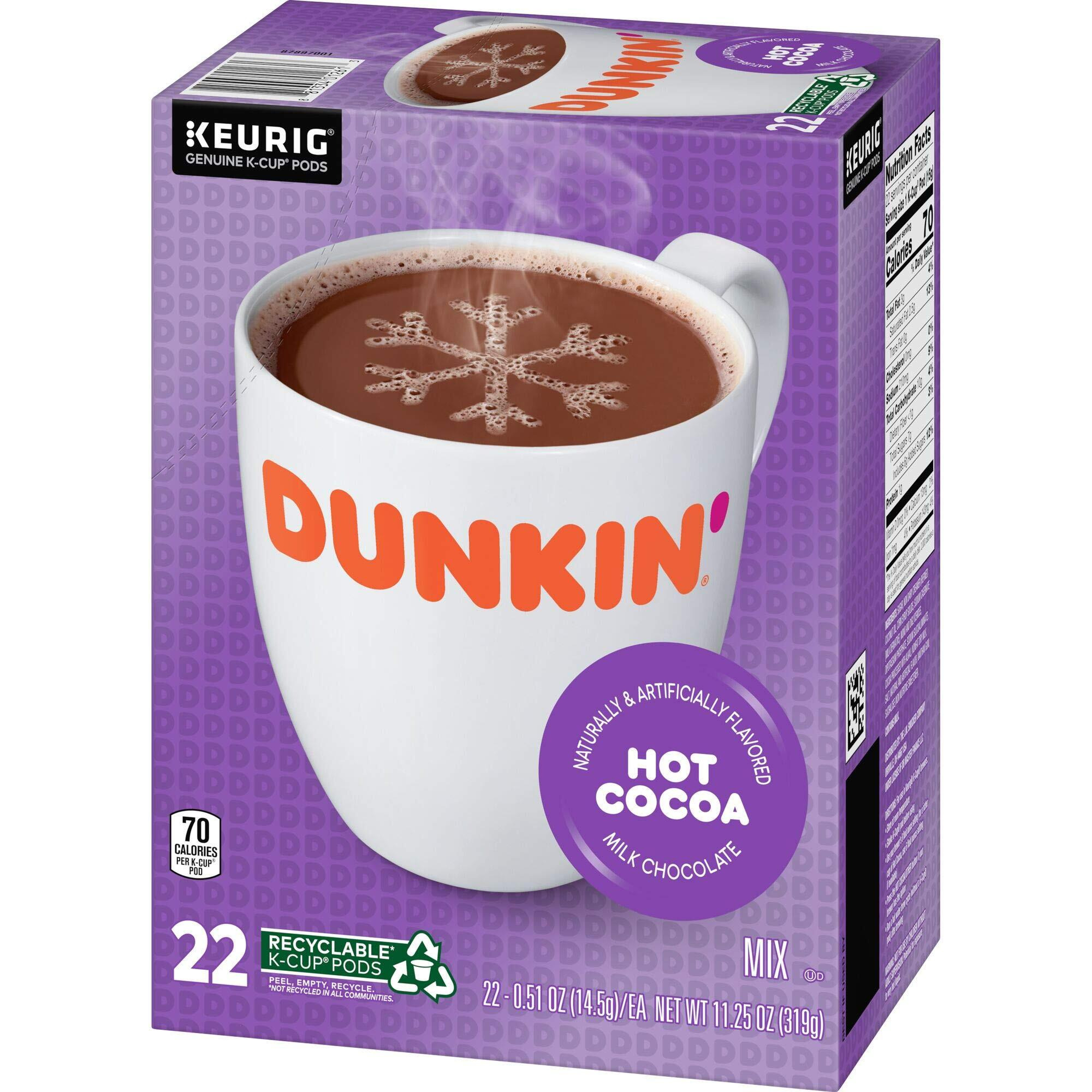 Dunkin' Milk Chocolate Hot Cocoa, 88 Keurig K-Cup Pods