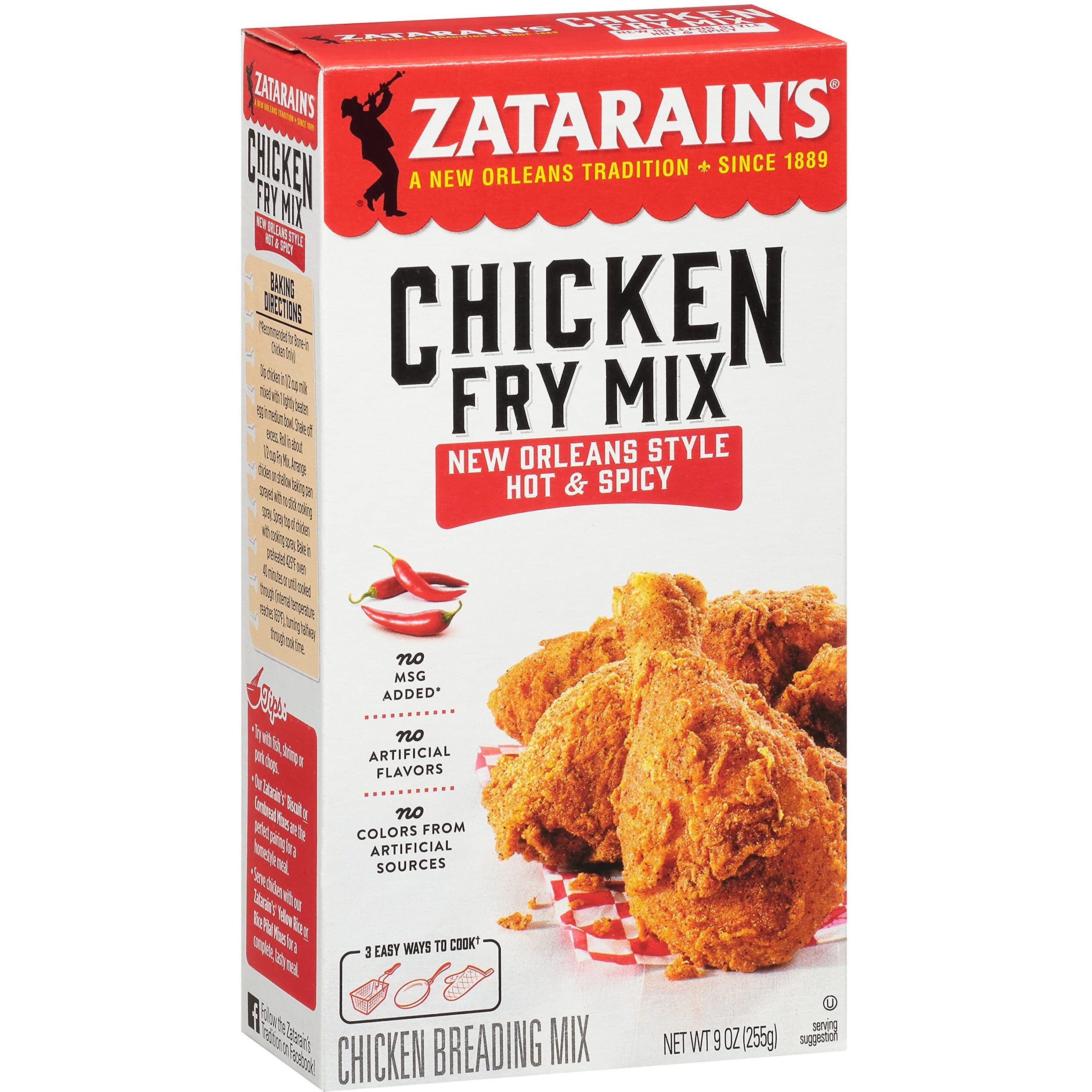 Zatarain's New Orleans Style Hot & Spicy Chicken Fry Mix, 9 Oz (Pack Of 8)