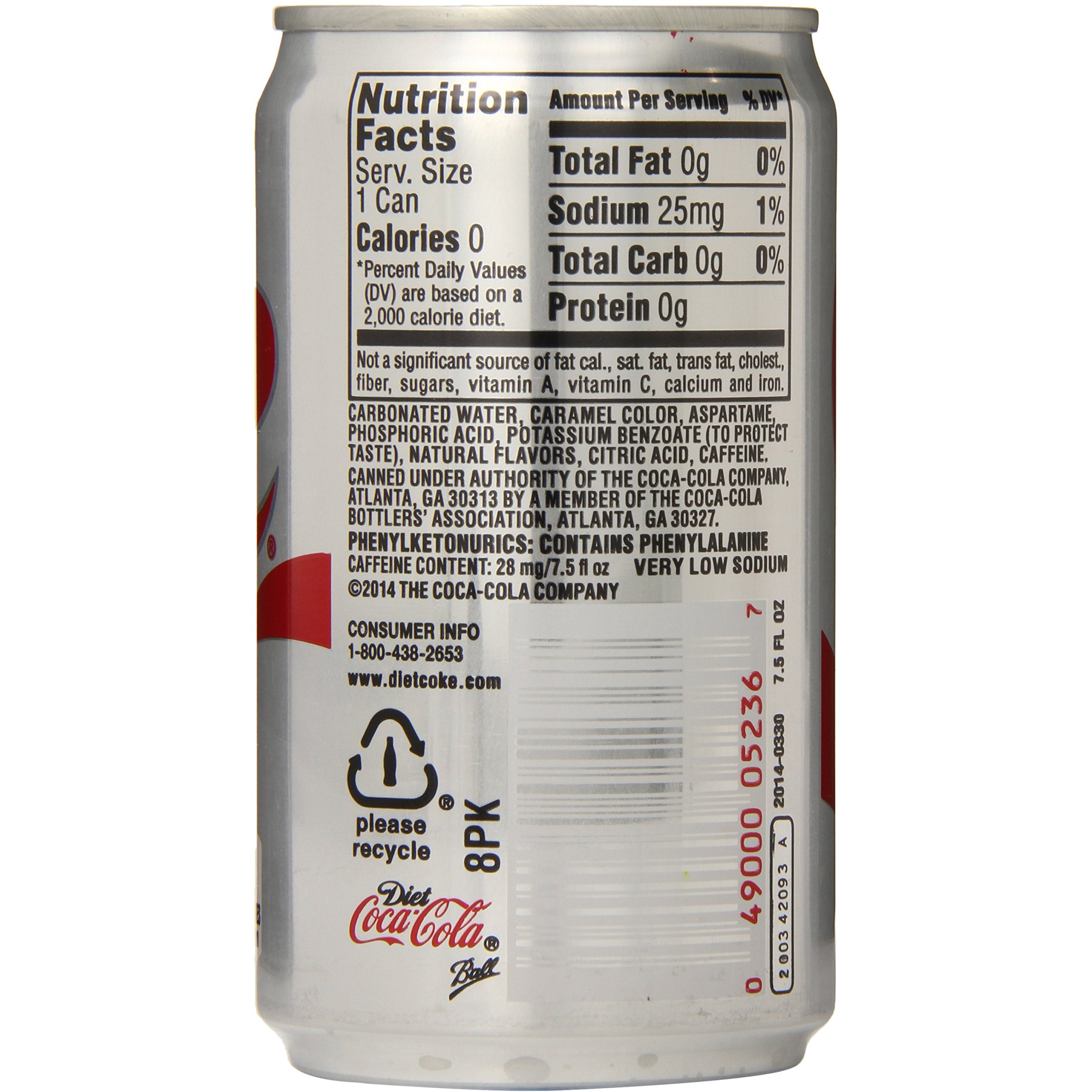 Diet Coke Mini-Cans, 7.5 Fl Oz (Pack Of 24)