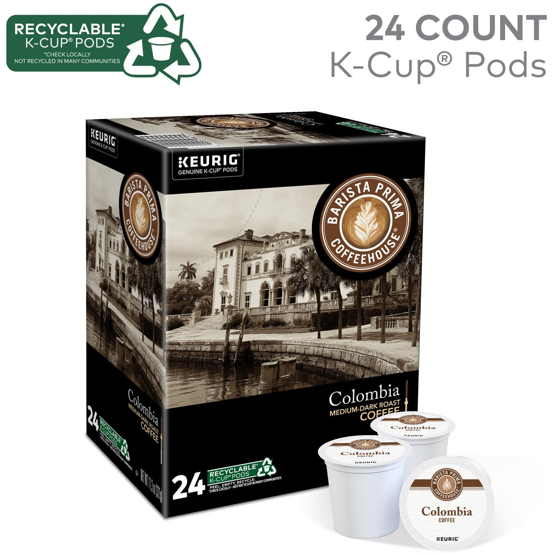 Barista Prima Coffeehouse Colombia Coffee, Keurig Single Serve K-Cup Pods, 96 Count