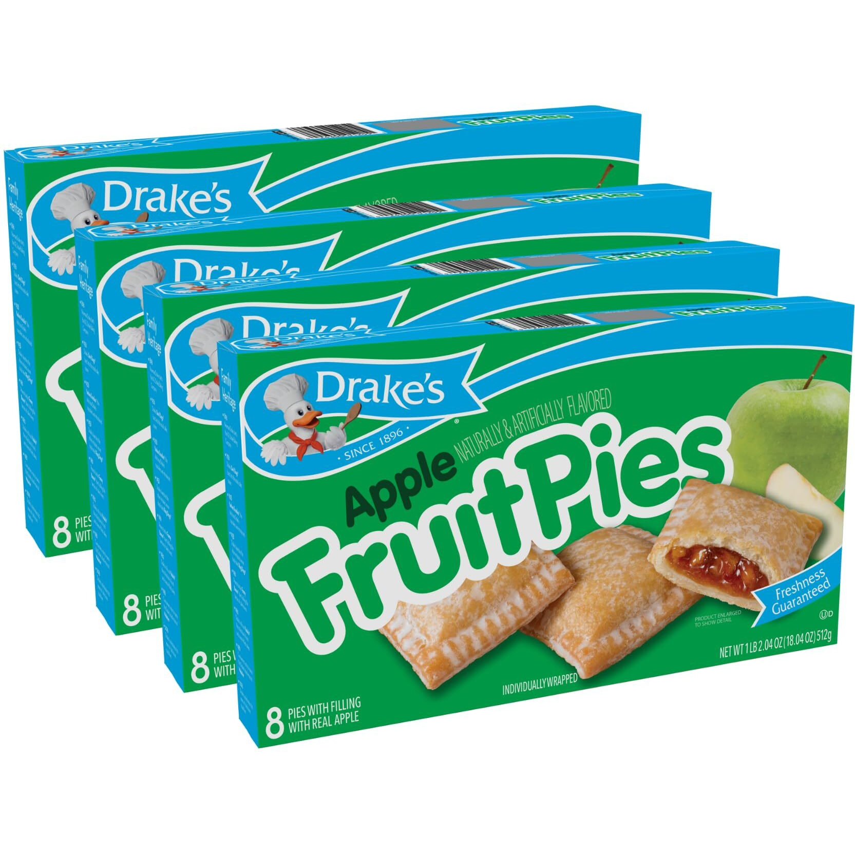 Drake's Fruit Pies 32 Individually Wrapped Pies Apple, 4 Ounce