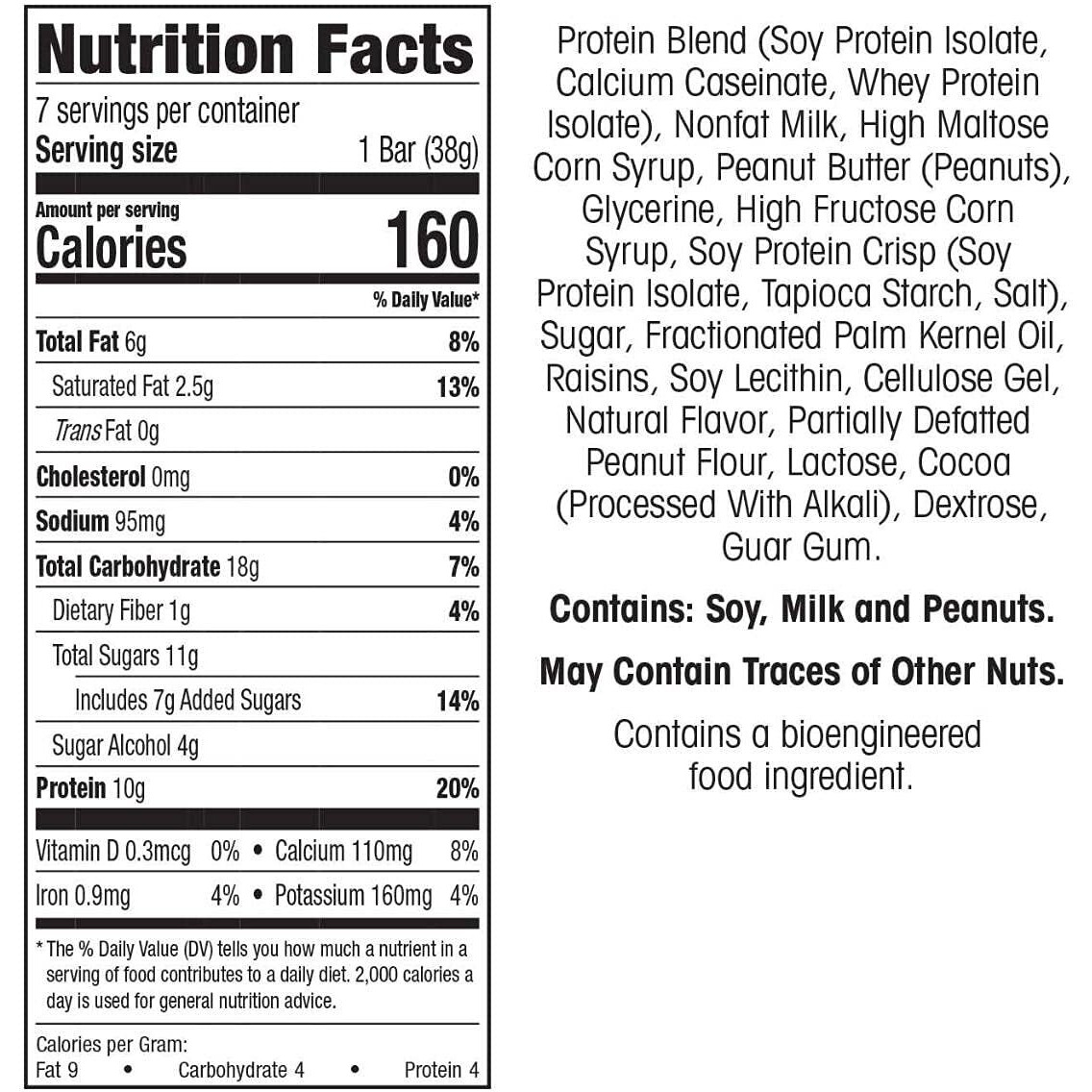 Wonderslim Protein Snack Bar, Peanut Butter Crunch, (7Ct)