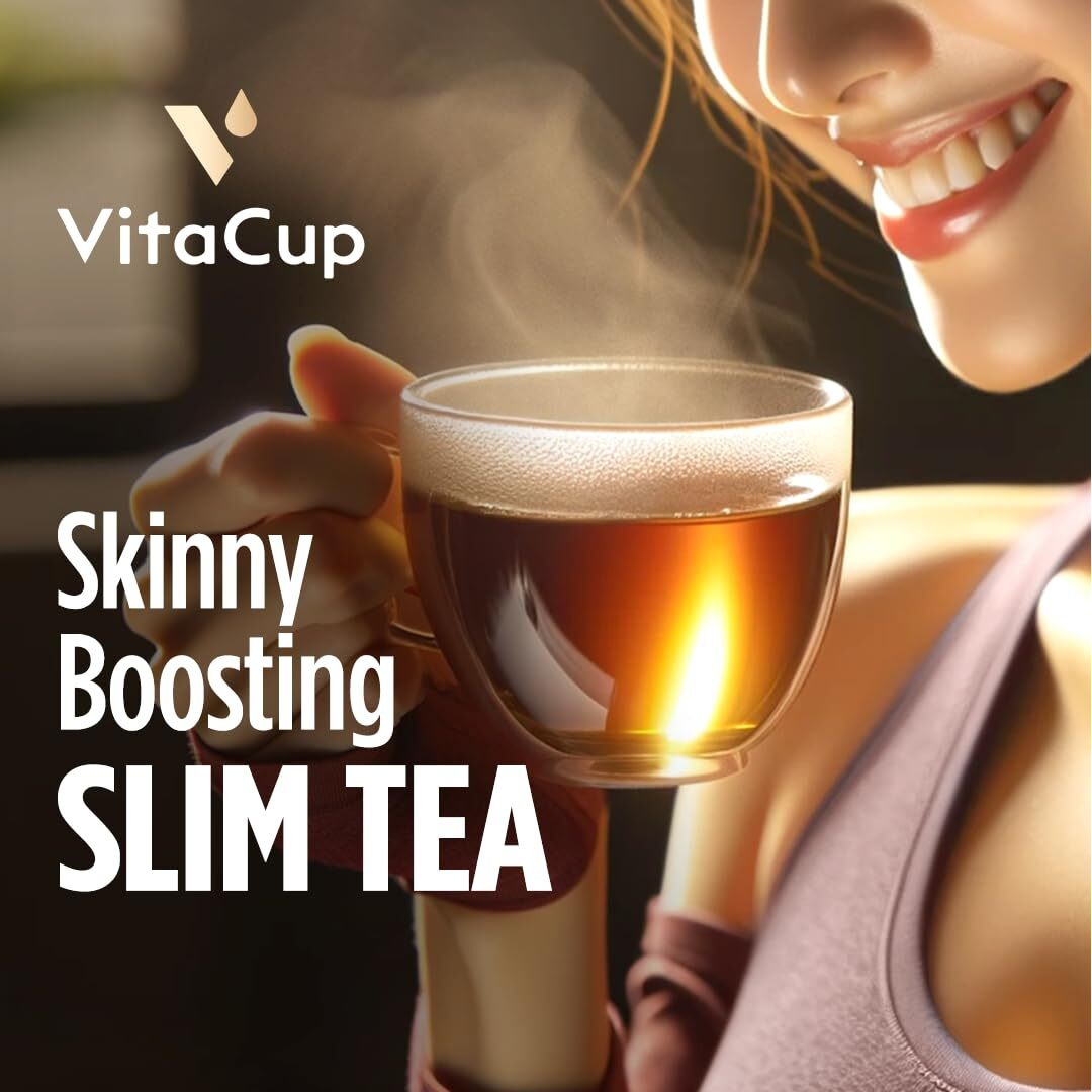 Vitacup Slim Instant Tea Packets For Diet Support, Oolong Tea W/B Vitamins, Garcinia, Inulin & Acai, On-The-Go Instant Sticks, 48 Ct