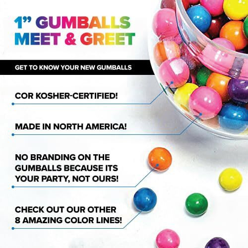 Candy Envy - Shimmer Pink 1 Inch Gumballs - 2Lb Bag - Approximately 113 Gumballs Per Bag - North American Made & Kosher Certified