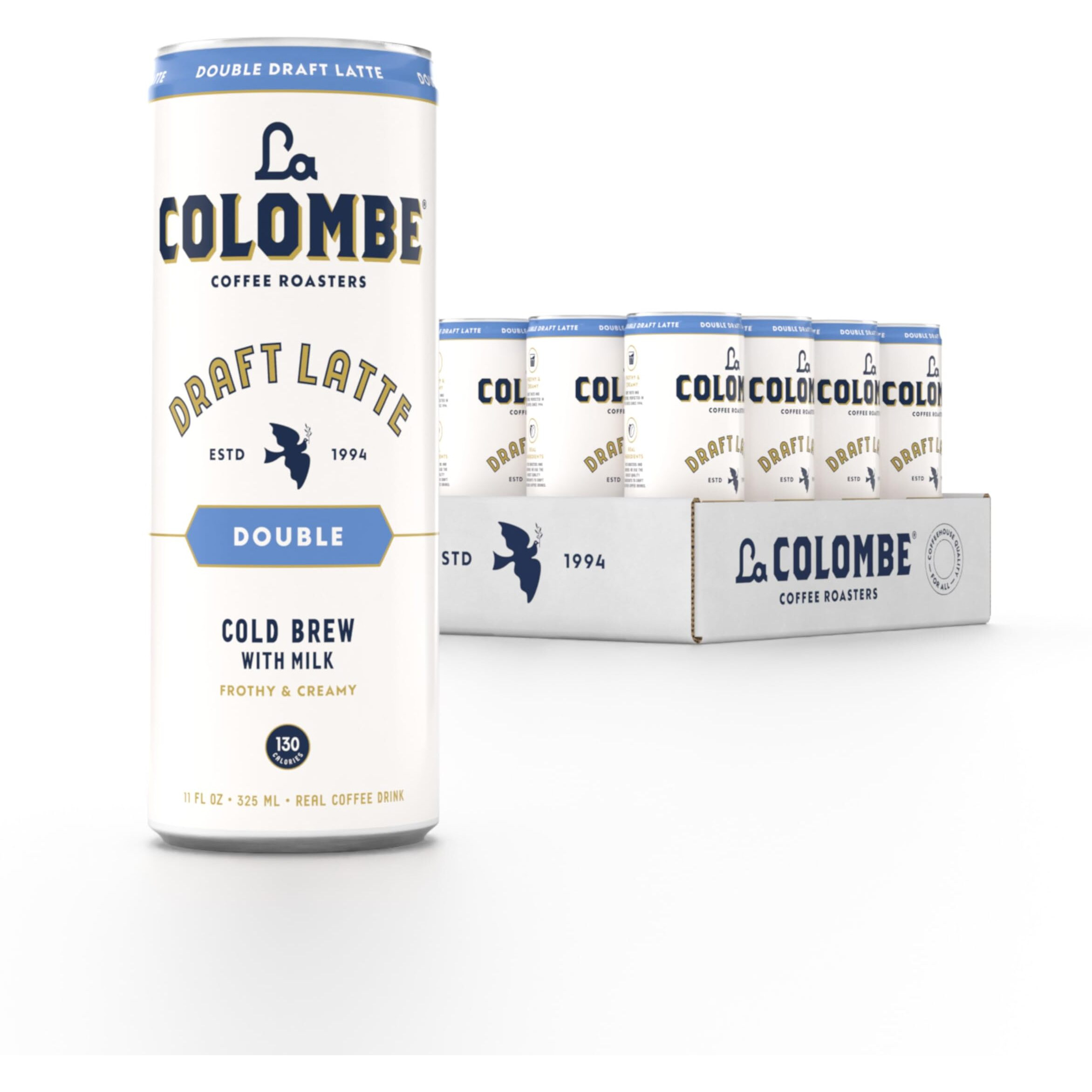 La Colombe Coffee, Double Draft Latte, 11 Fl Oz Cans (Pack Of 12), Coffeehouse Quality Cold Brew, Specialty Grade Coffee Beans, Ready-To-Drink On-The-Go