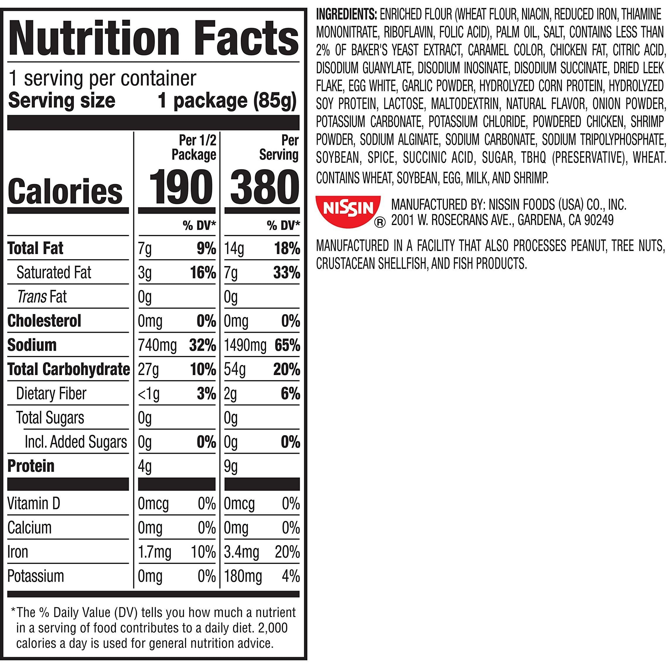 Nissin Top Ramen, Shrimp Flavor, 3 Ounce (Pack Of 24)