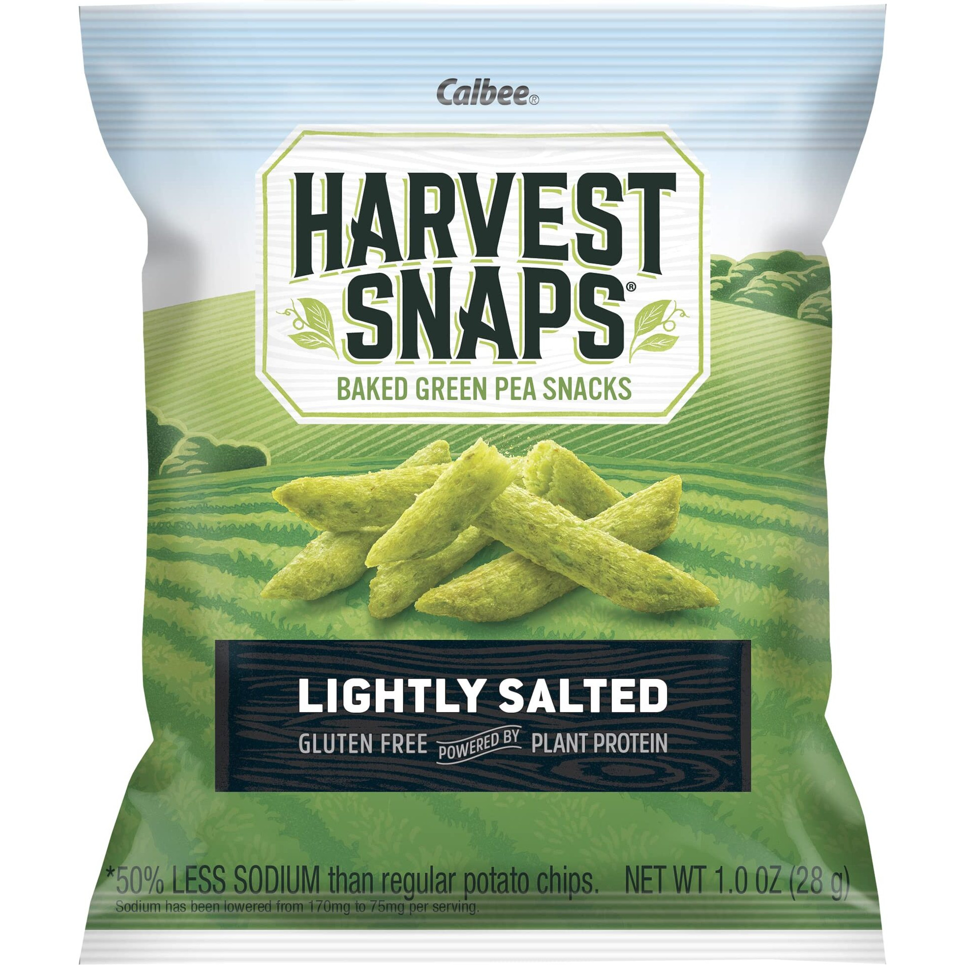 Harvest Snaps Veggie Chips (Lightly Salted Snack Crisps) | Powered By Plant Protein, Gluten Free, Non-Gmo Baked Vegetable Crisps | Made In Usa (24 Snack Packs)