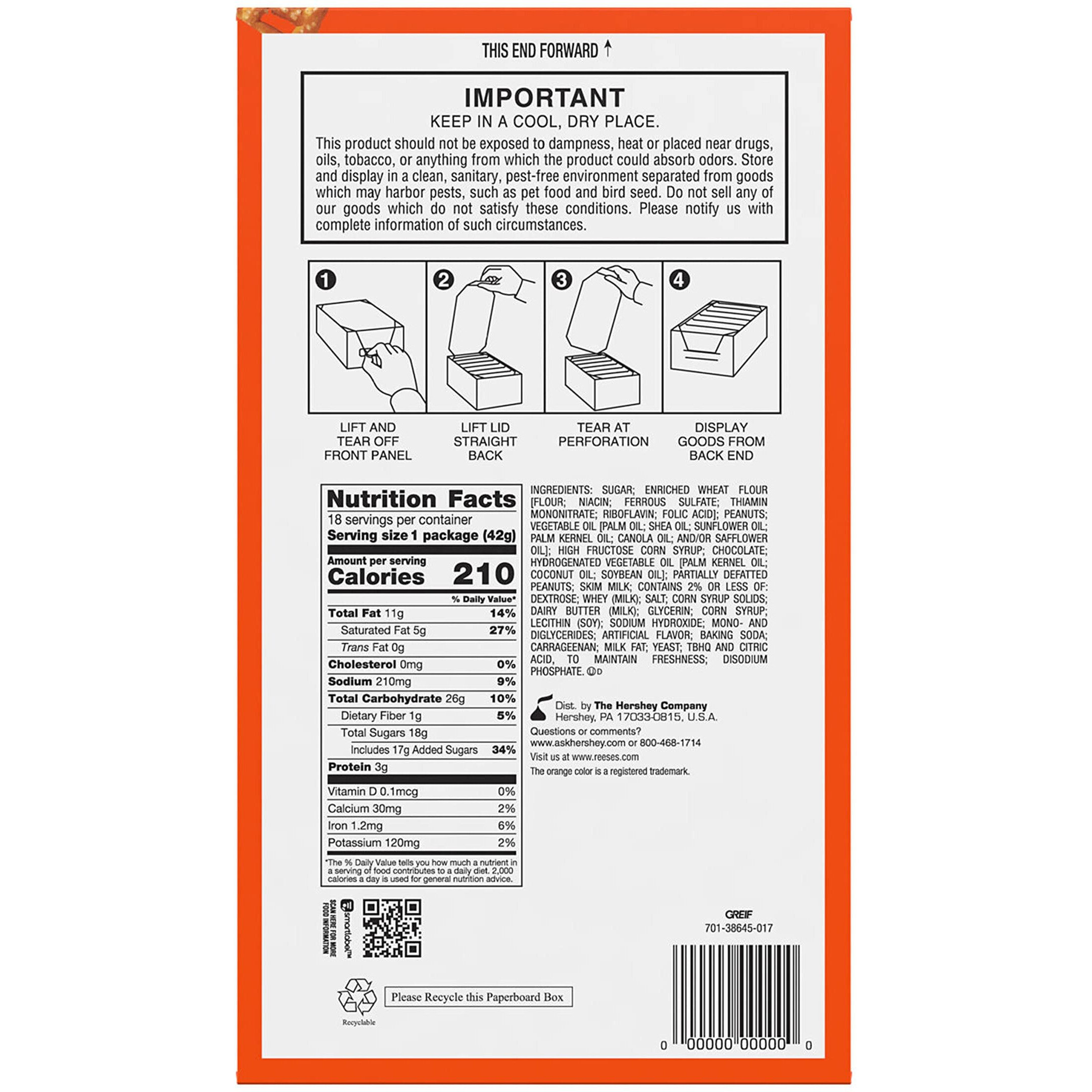 Reese's Take 5 Pretzel, Peanut And Chocolate Candy Bars, 1.5 Oz (18 Count)